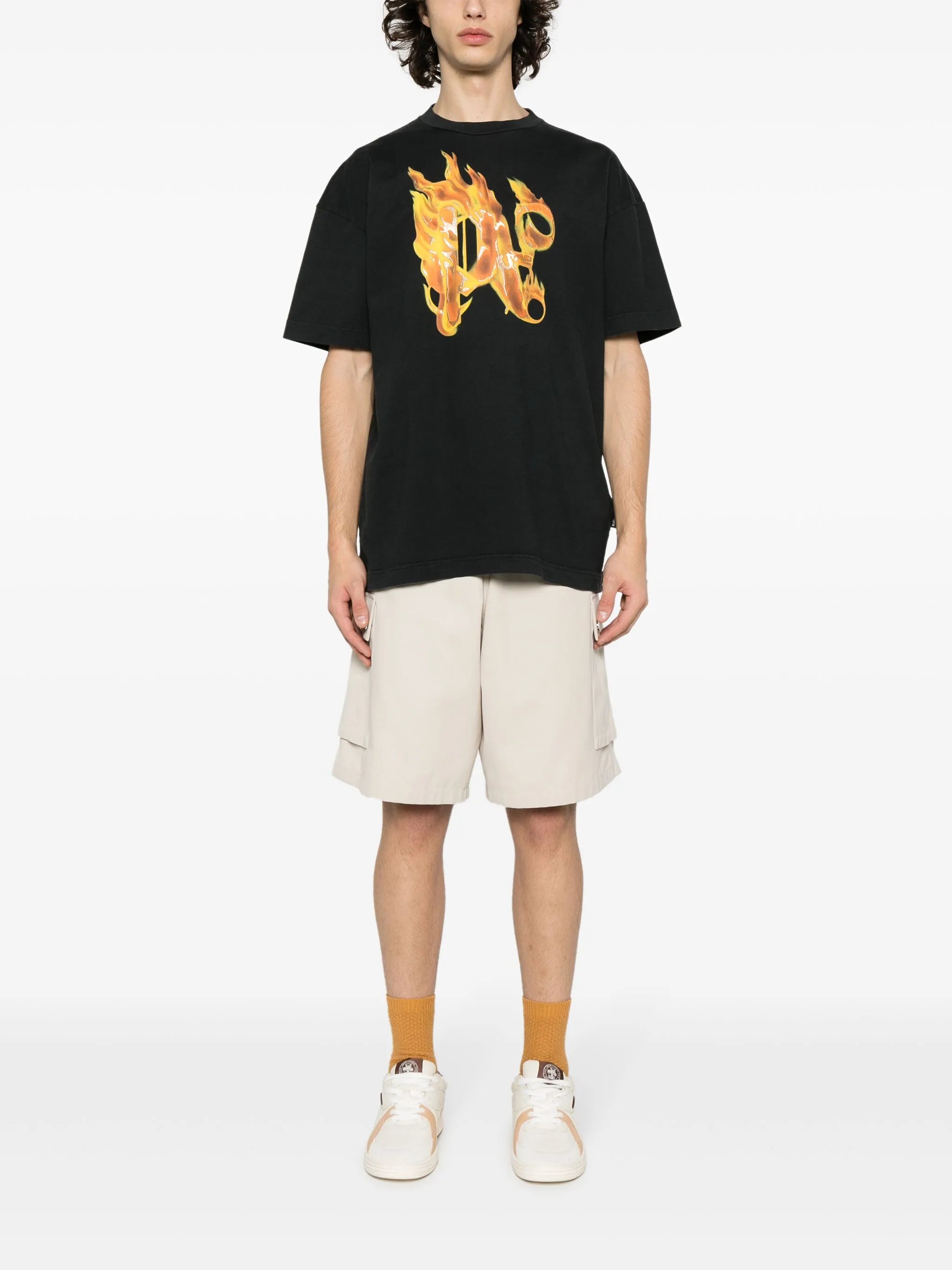 Burning monogram-print T-shirt