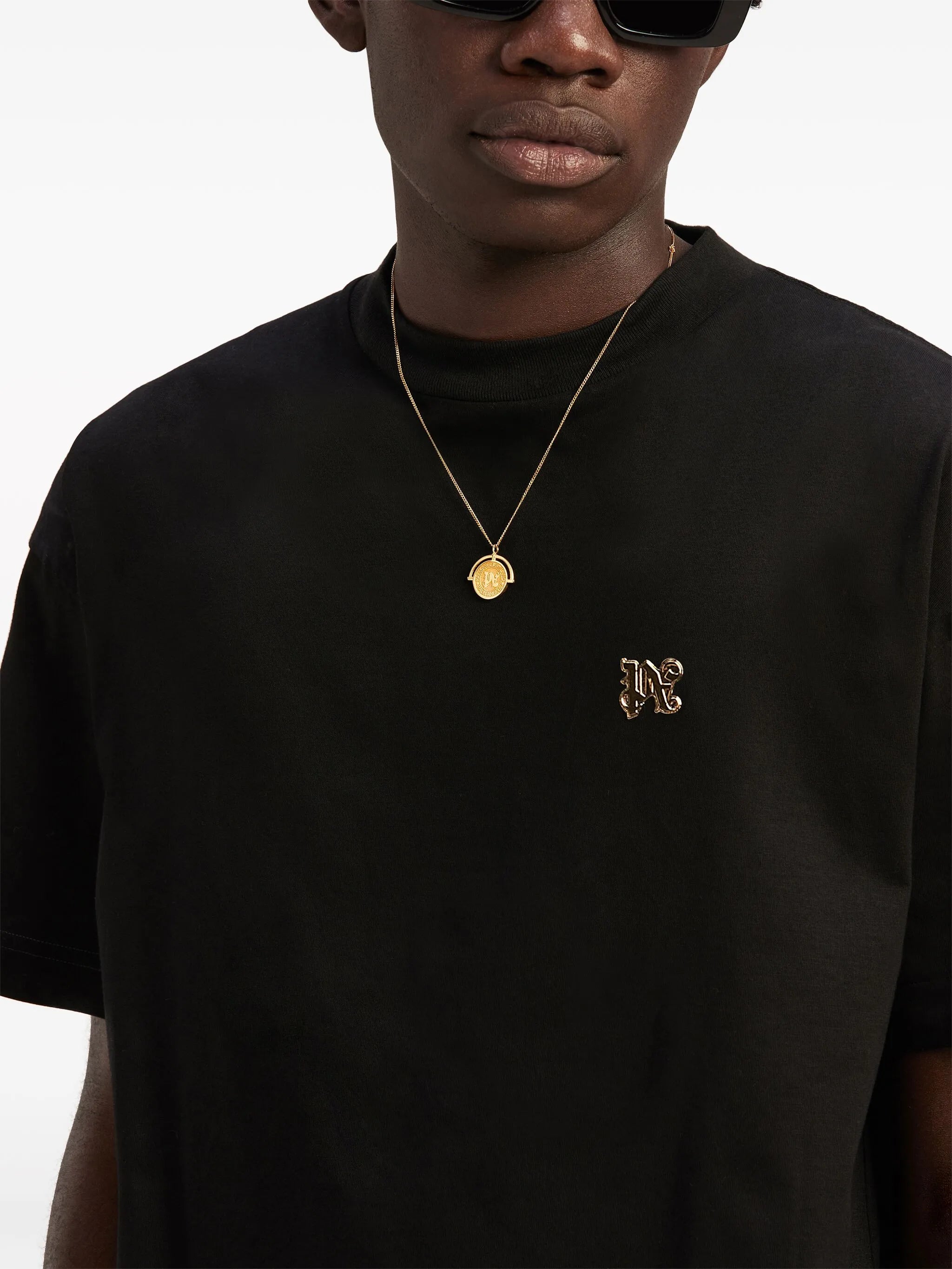 monogram-appliqué cotton T-shirt