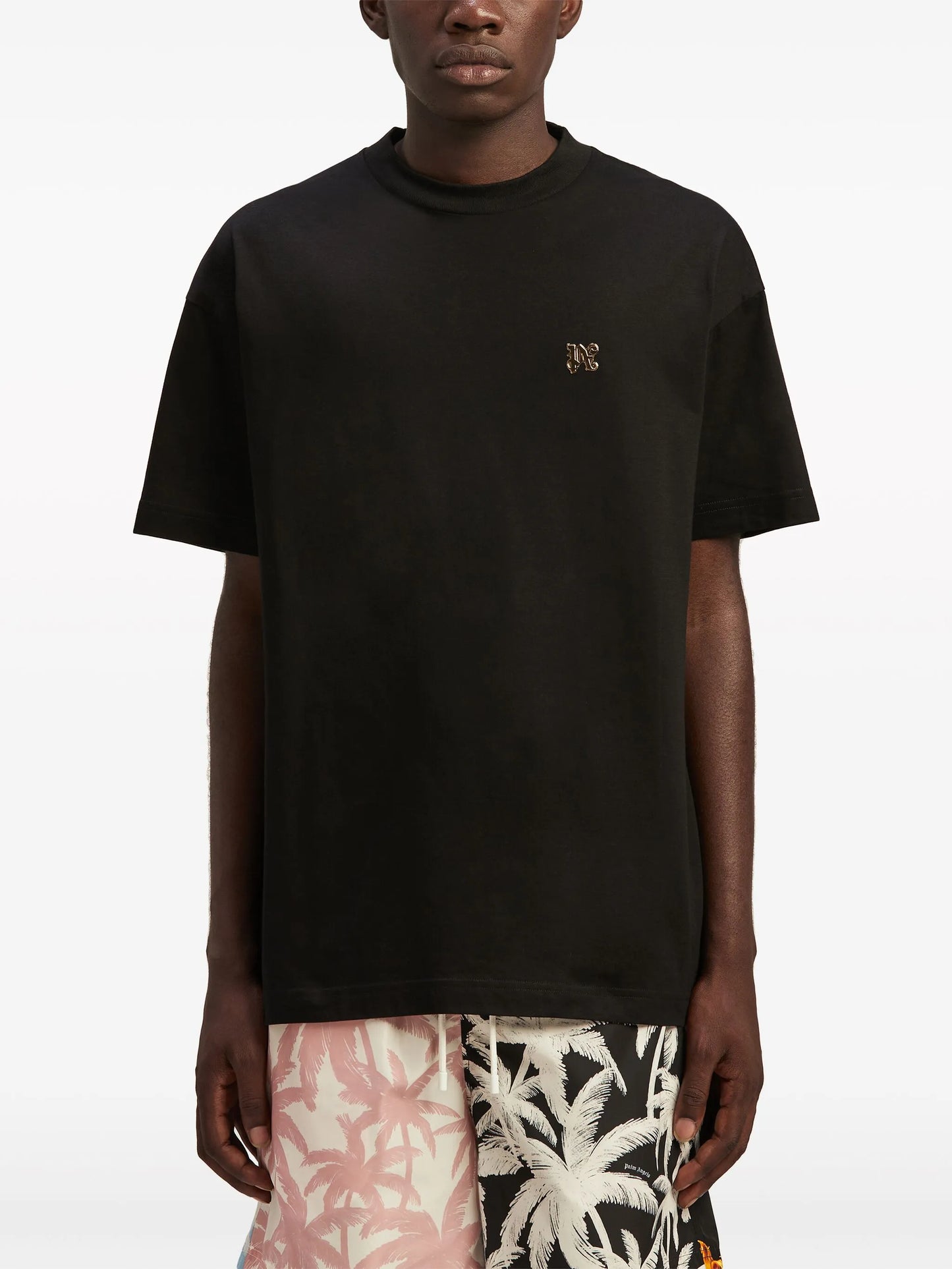 monogram-appliqué cotton T-shirt