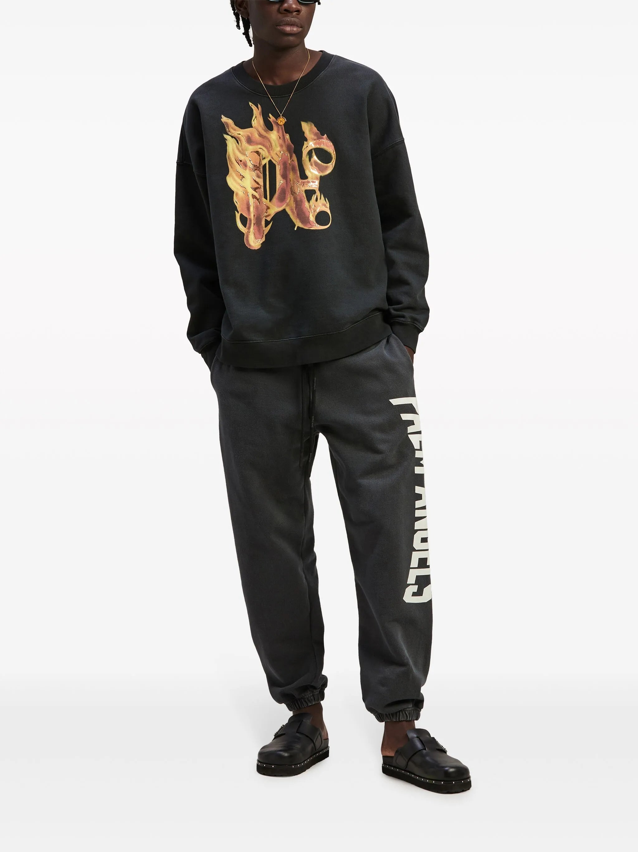 City washed-effect track pants
