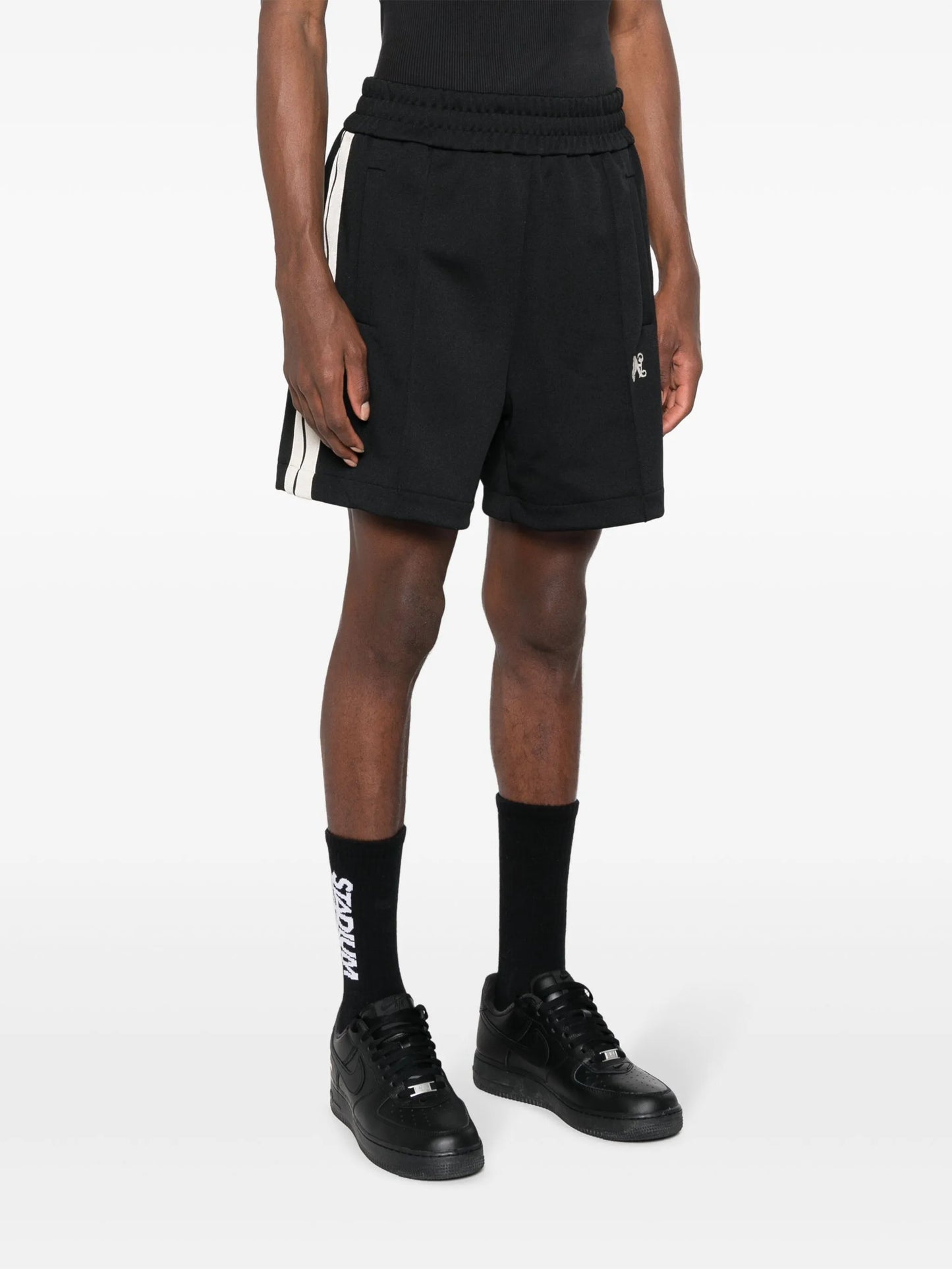 monogram-embroidered track shorts