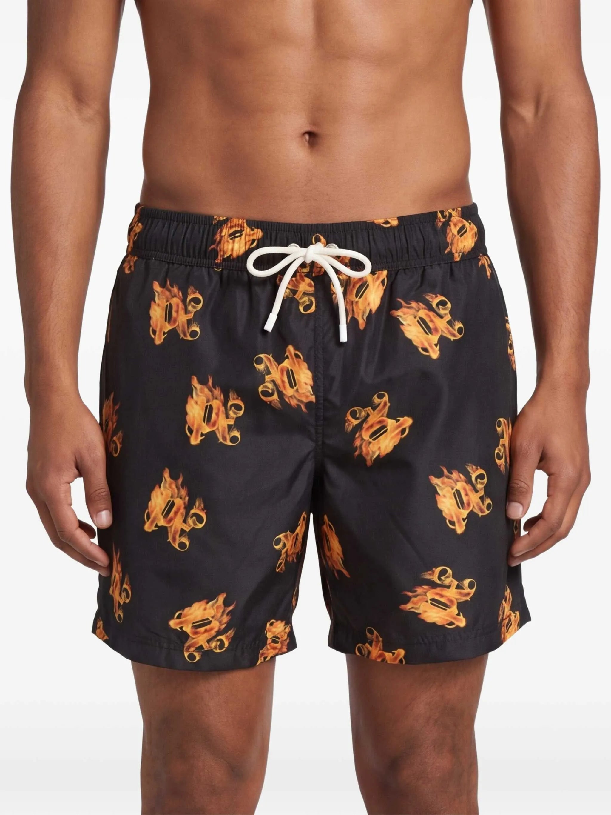 Burning monogram-print swim shorts