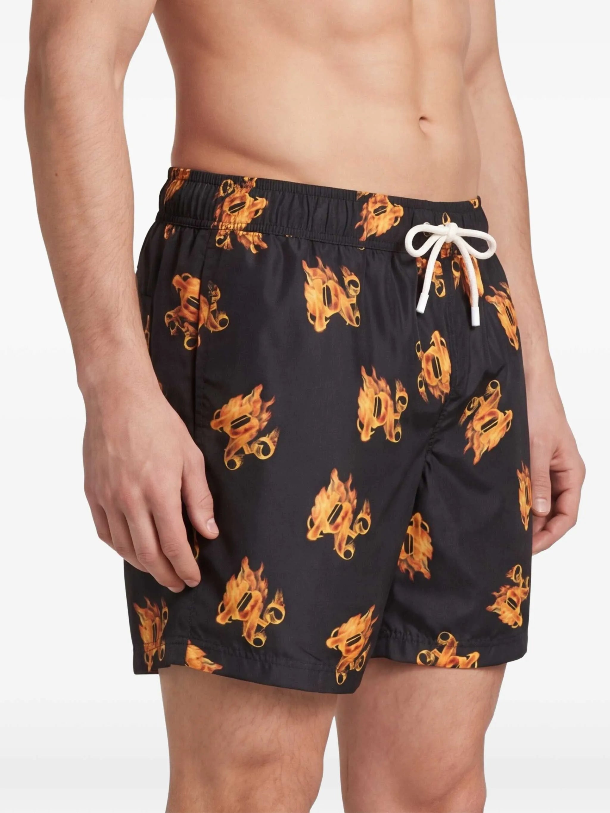 Burning monogram-print swim shorts