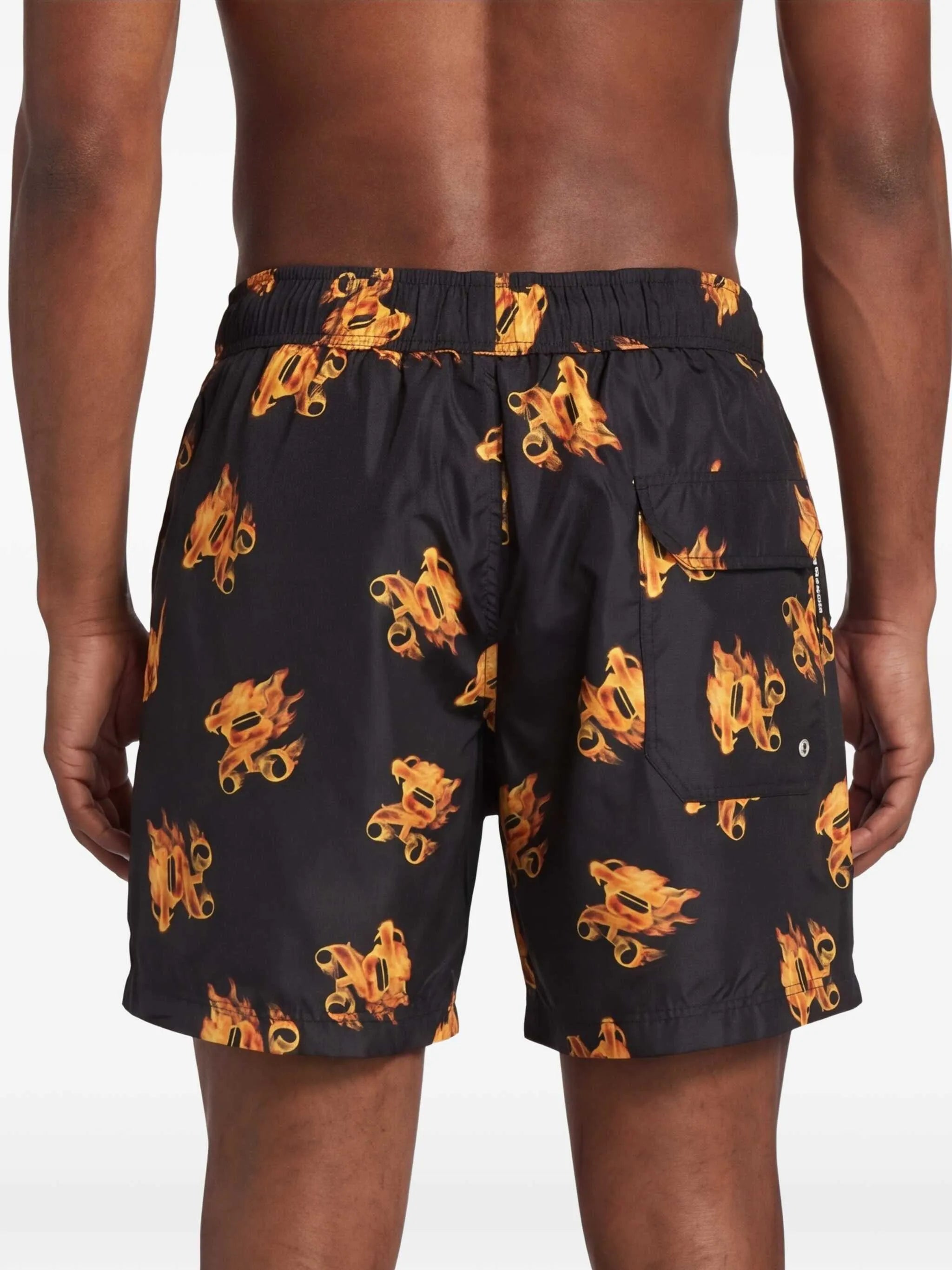 Burning monogram-print swim shorts