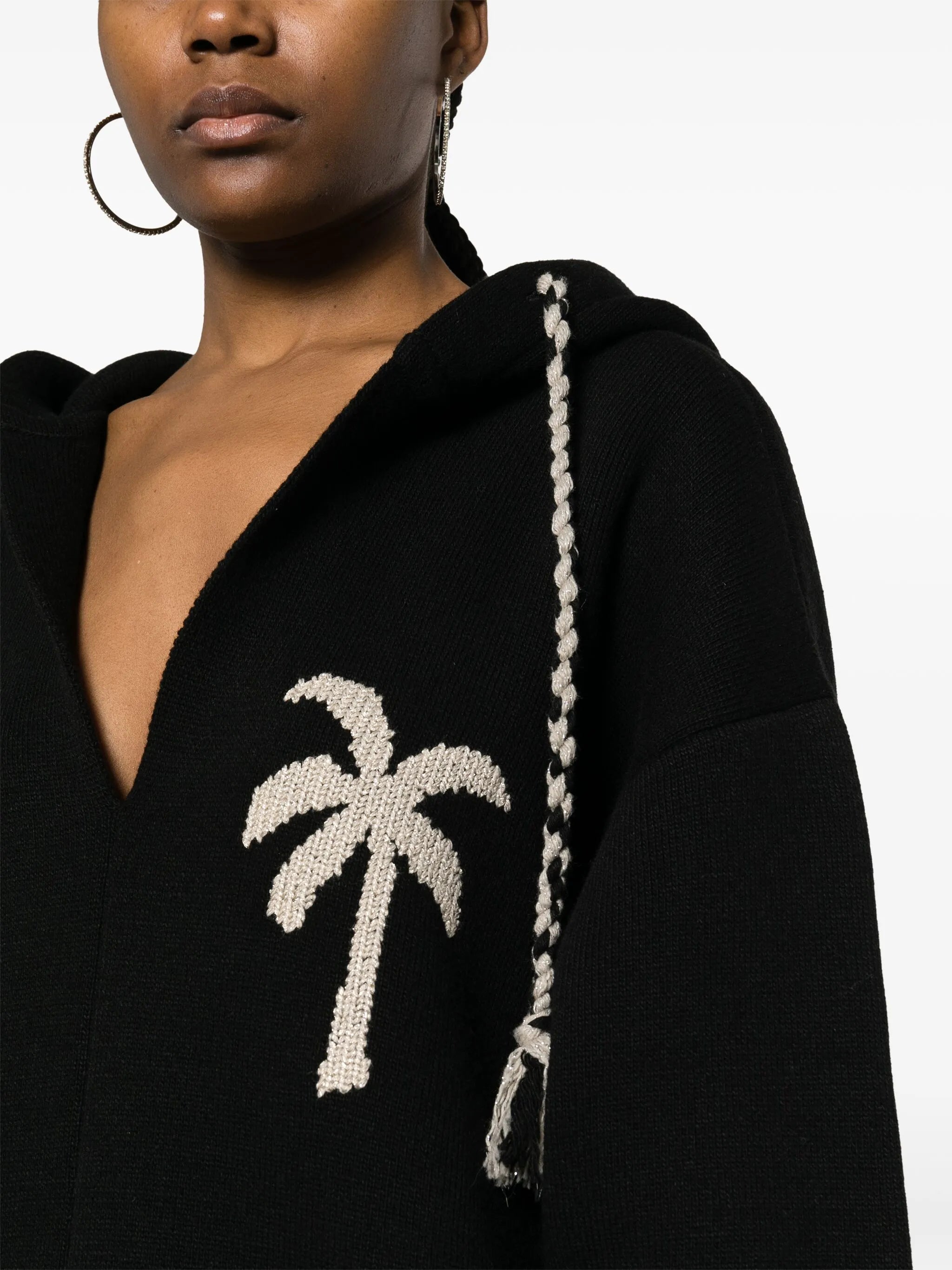 Palm knitted hoodie