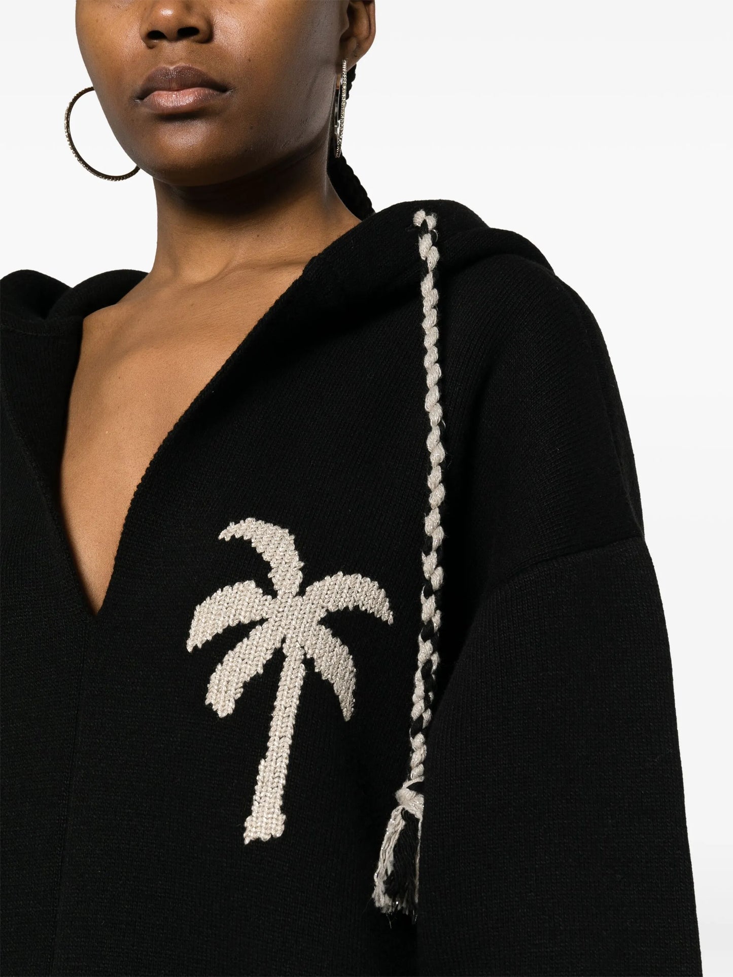 Palm knitted hoodie