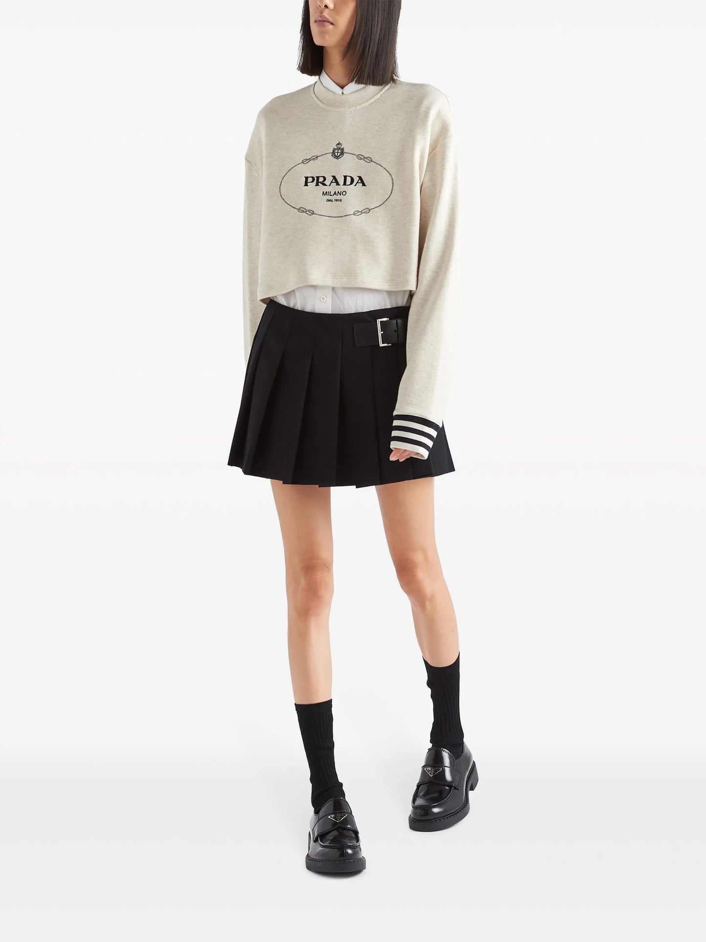 logo-embroidered cotton fleece sweatshirt