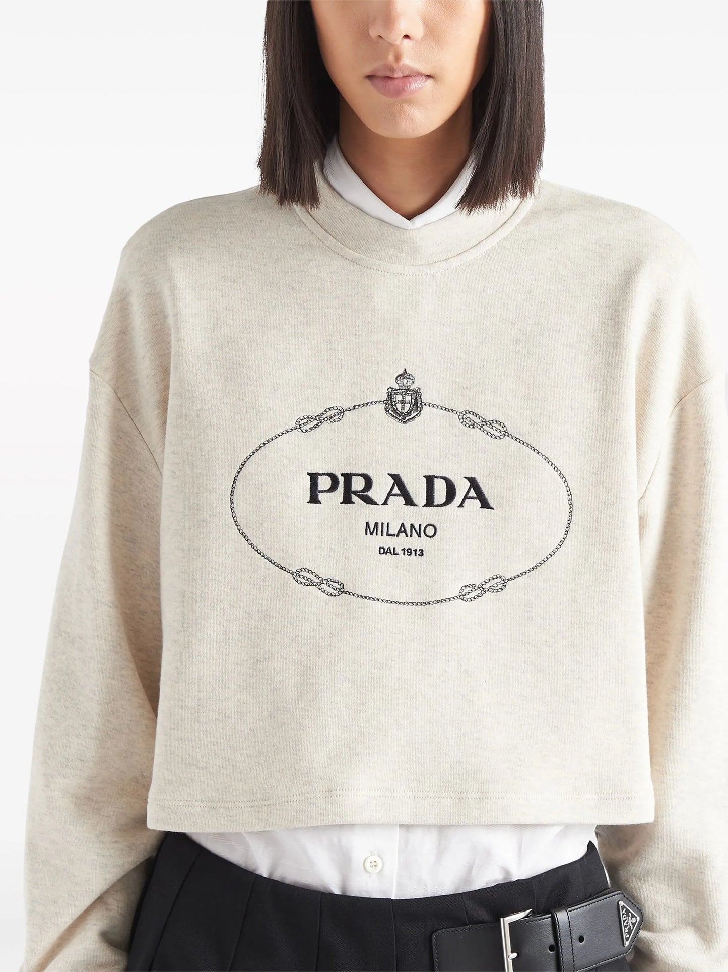 logo-embroidered cotton fleece sweatshirt