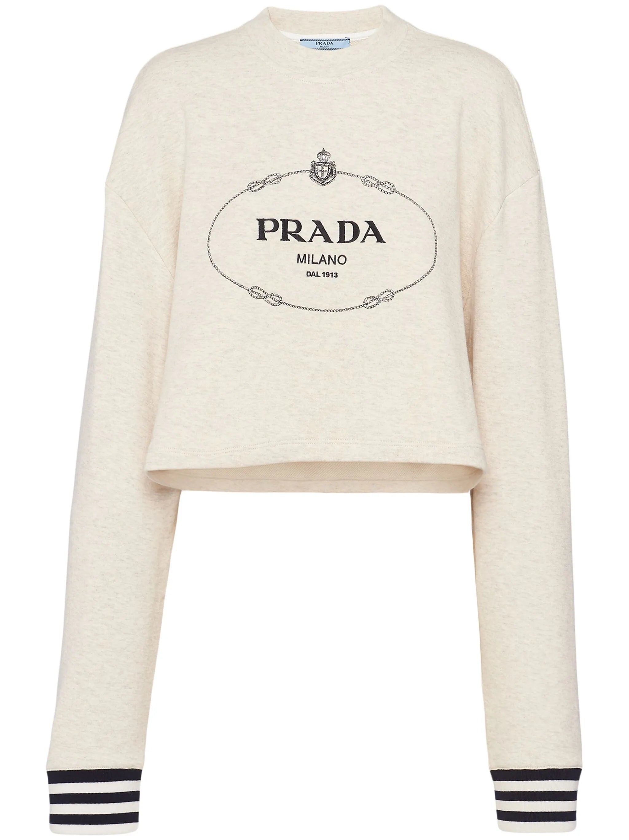 logo-embroidered cotton fleece sweatshirt