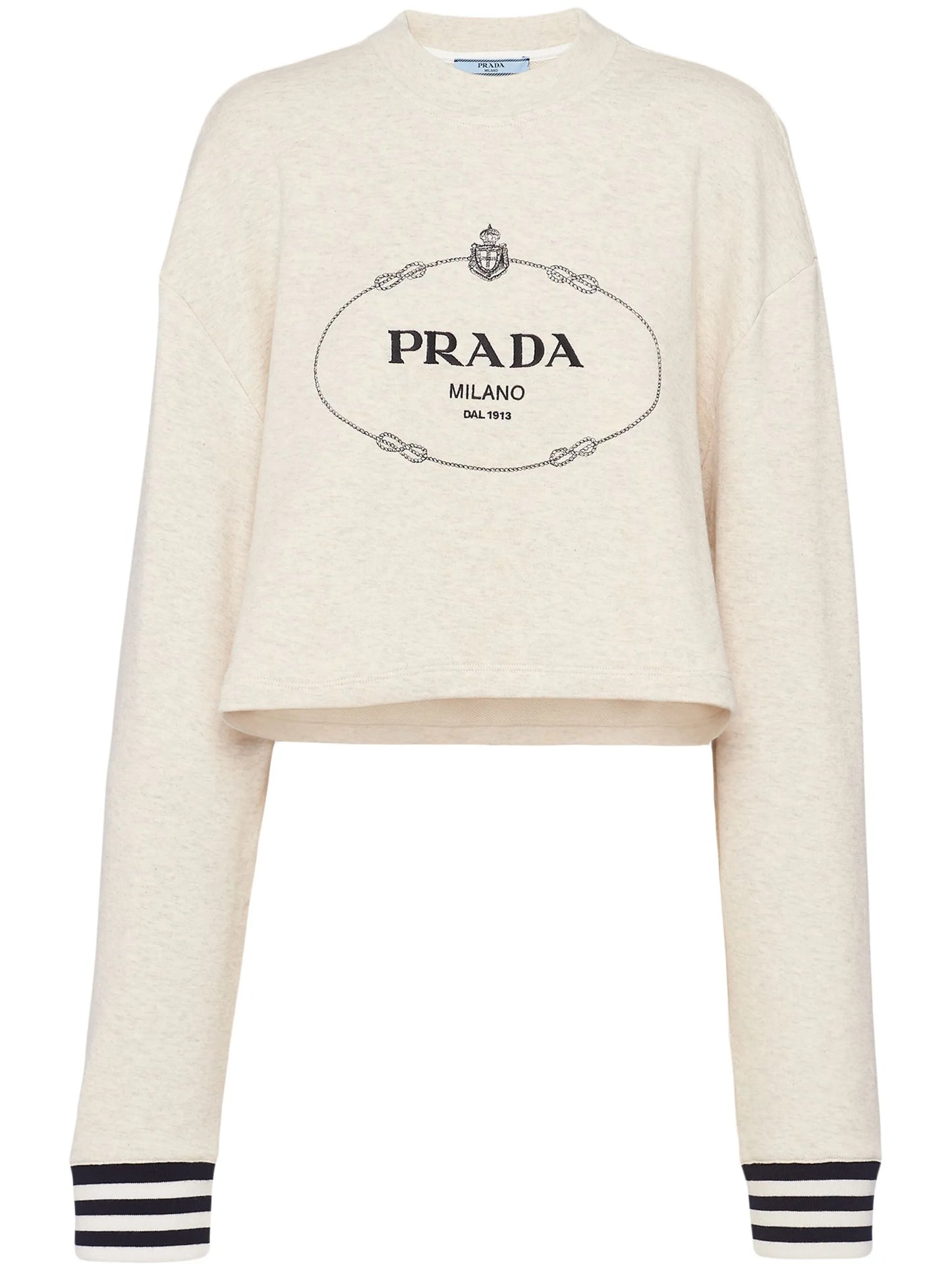 logo-embroidered cotton fleece sweatshirt
