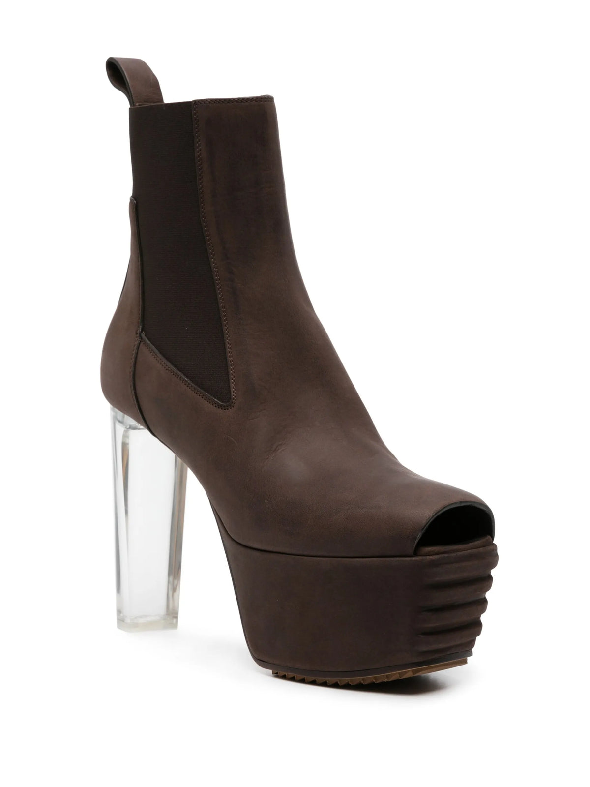 peep-toe leather Chelsea boots