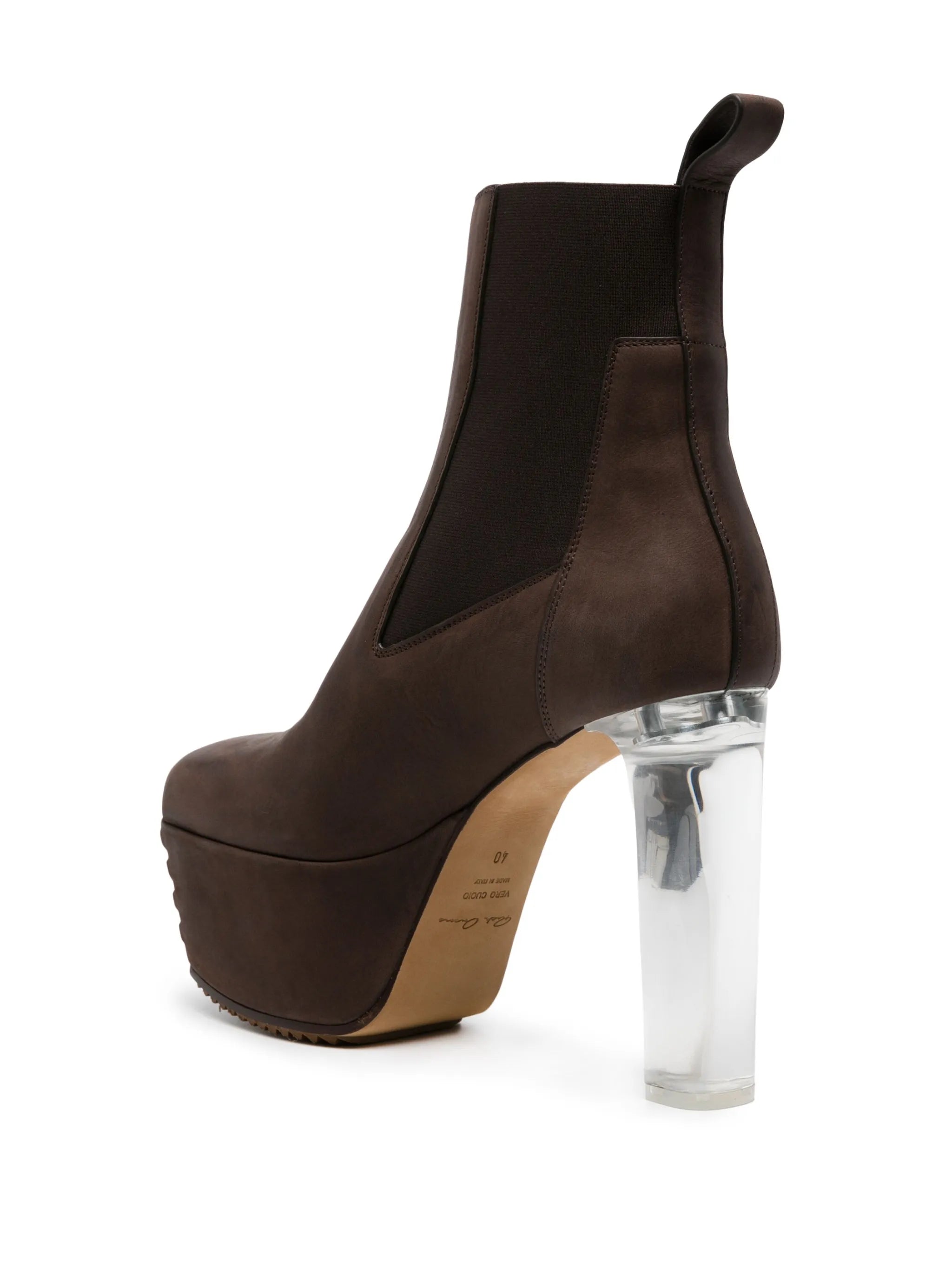 peep-toe leather Chelsea boots