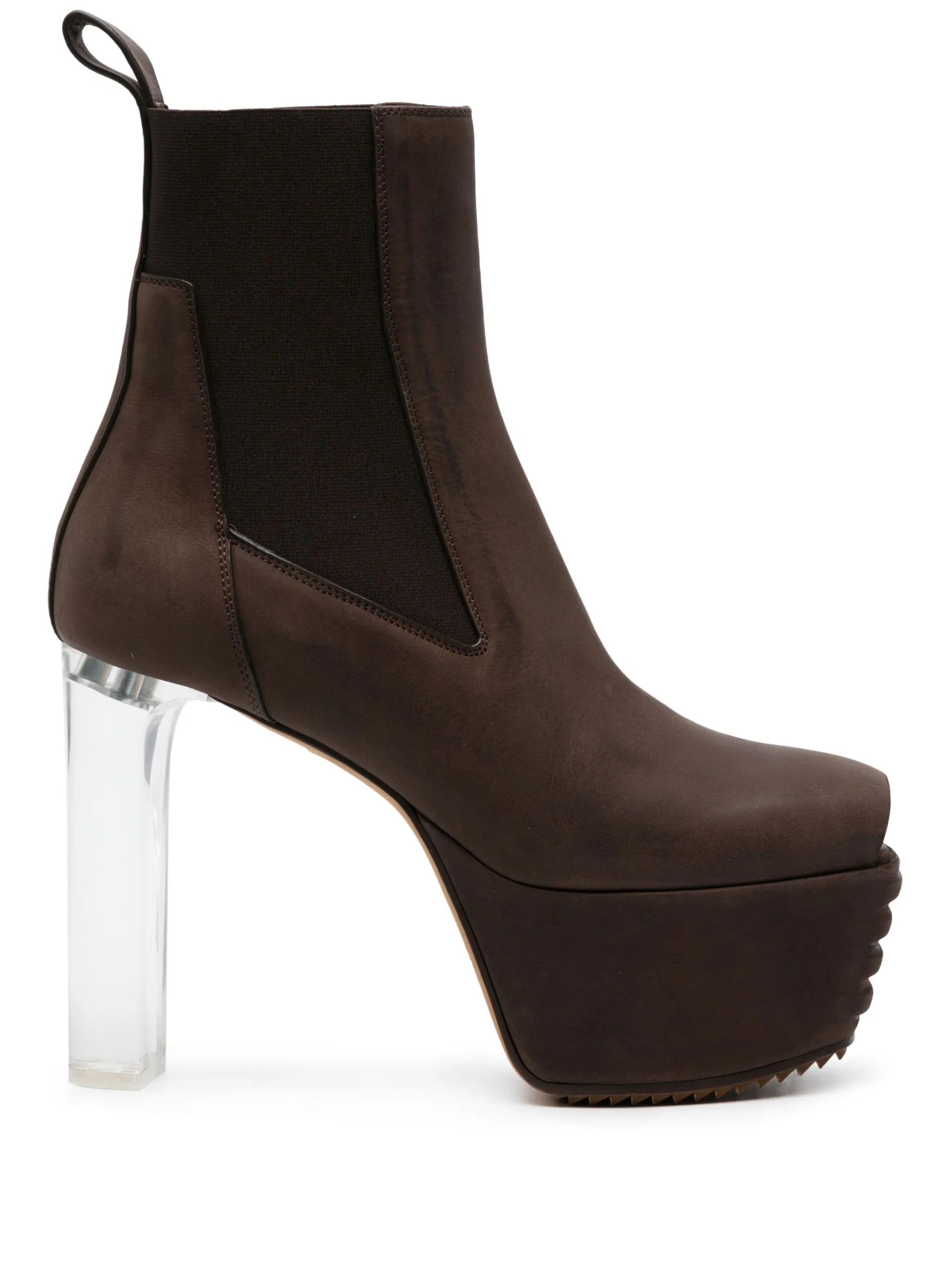 peep-toe leather Chelsea boots