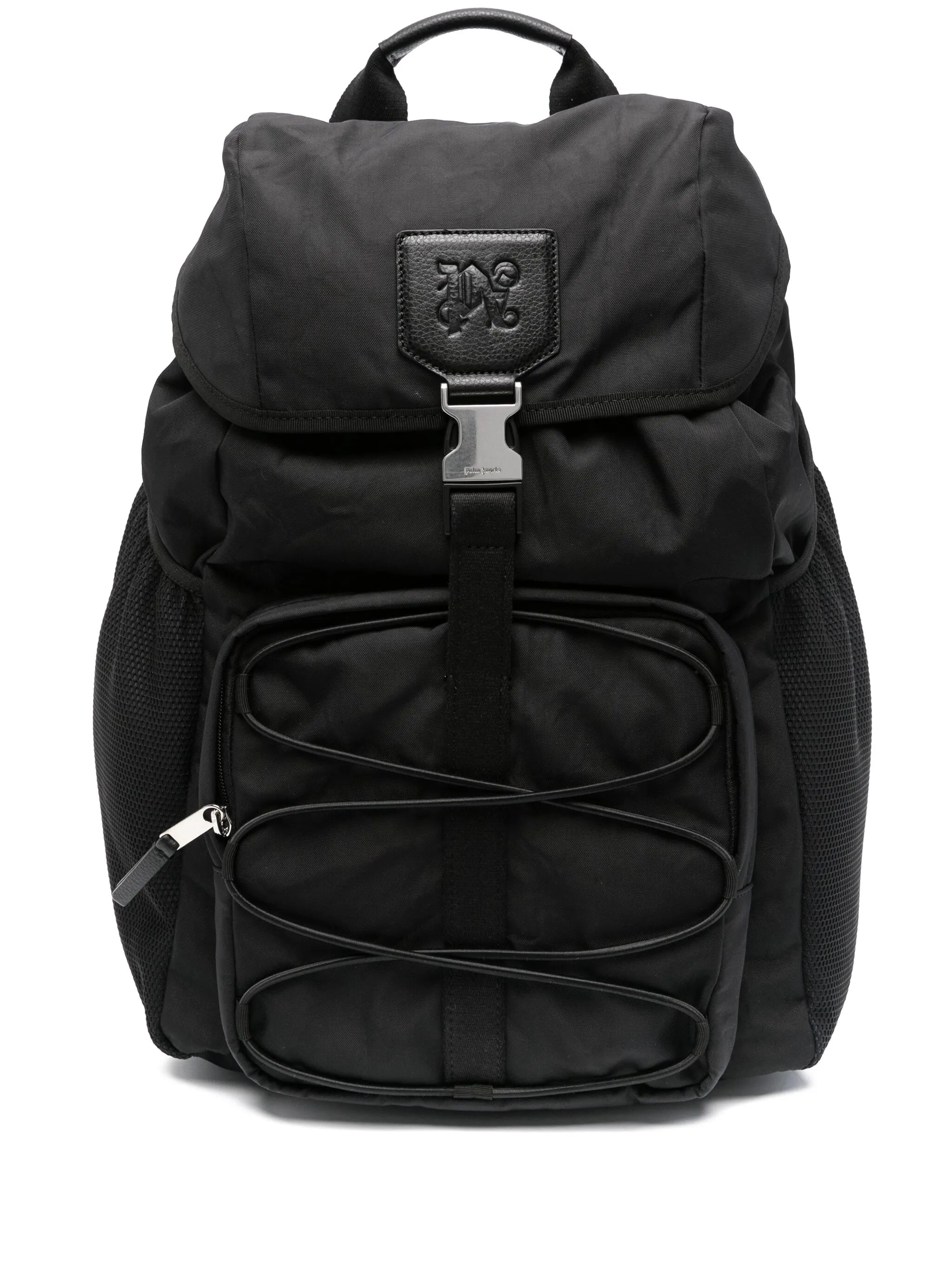 monogram-debossed canvas backpack