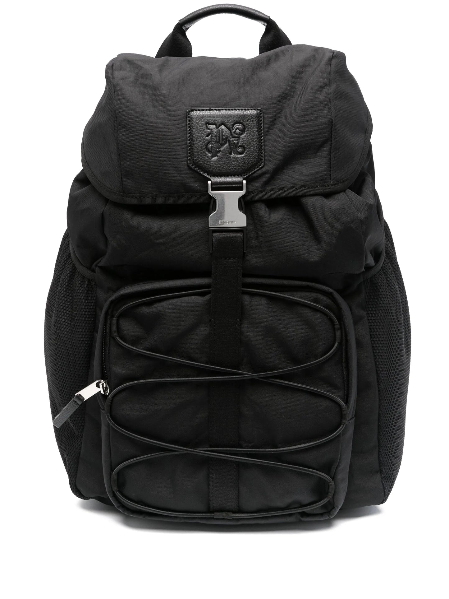 monogram-debossed canvas backpack