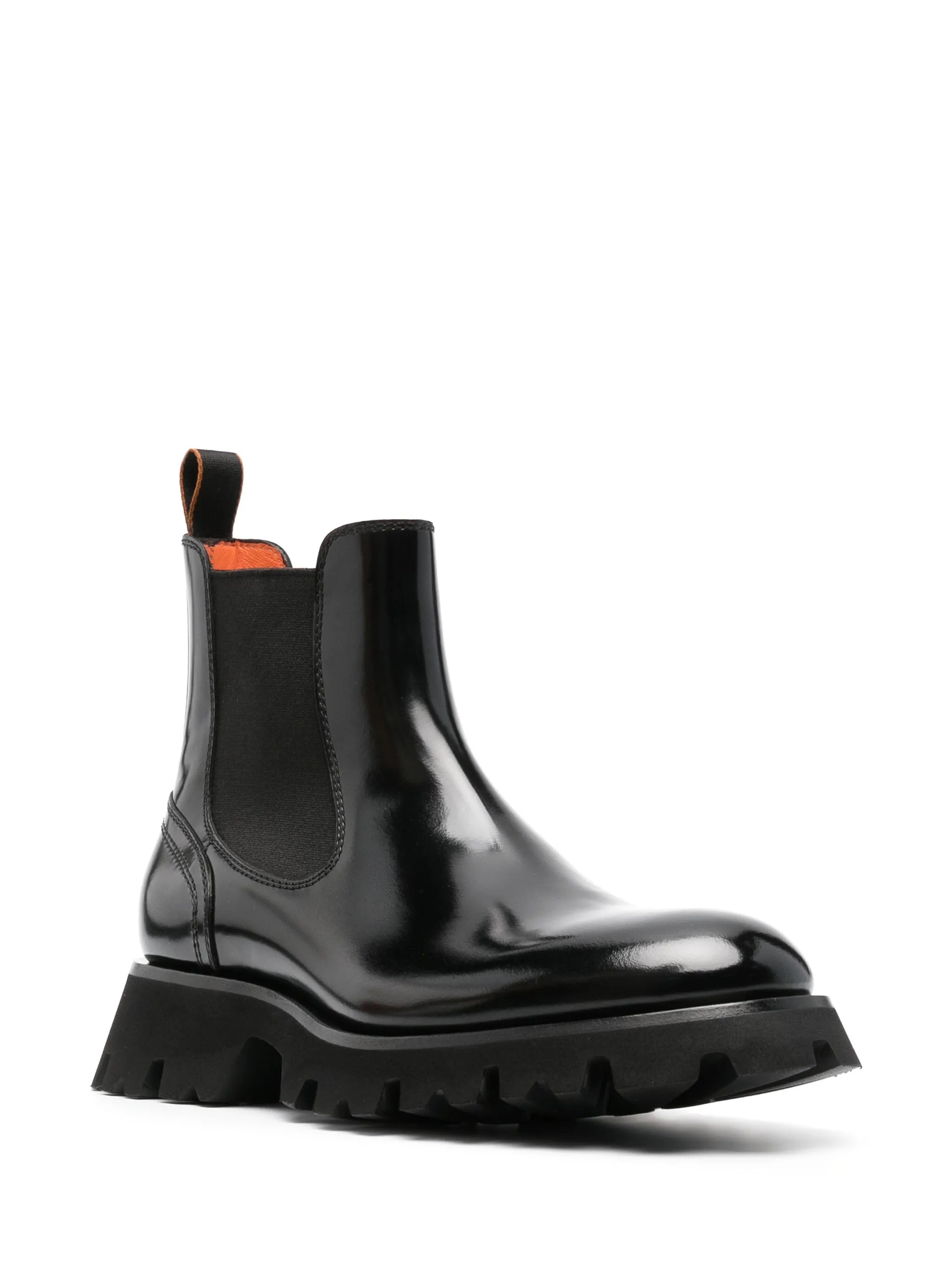 patent-finish leather ankle boots