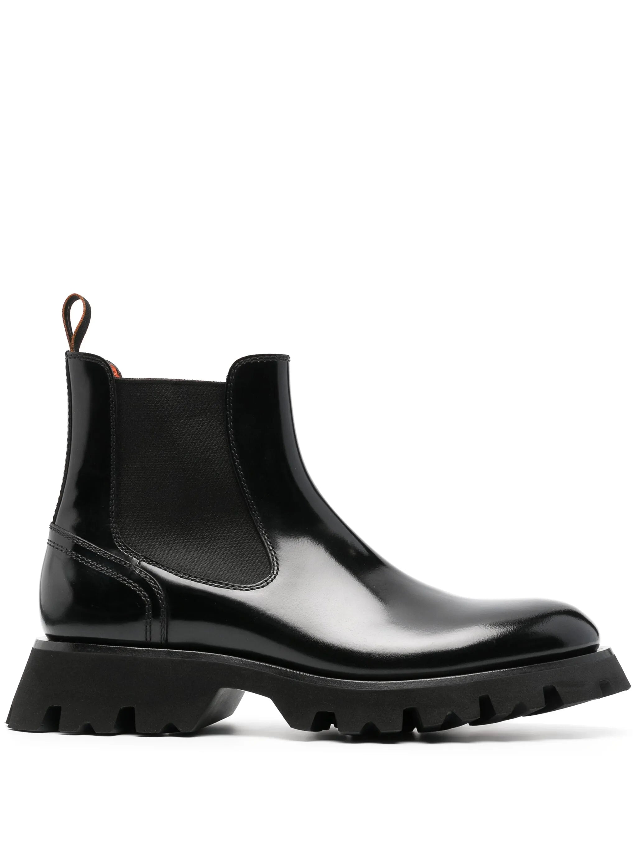 patent-finish leather ankle boots