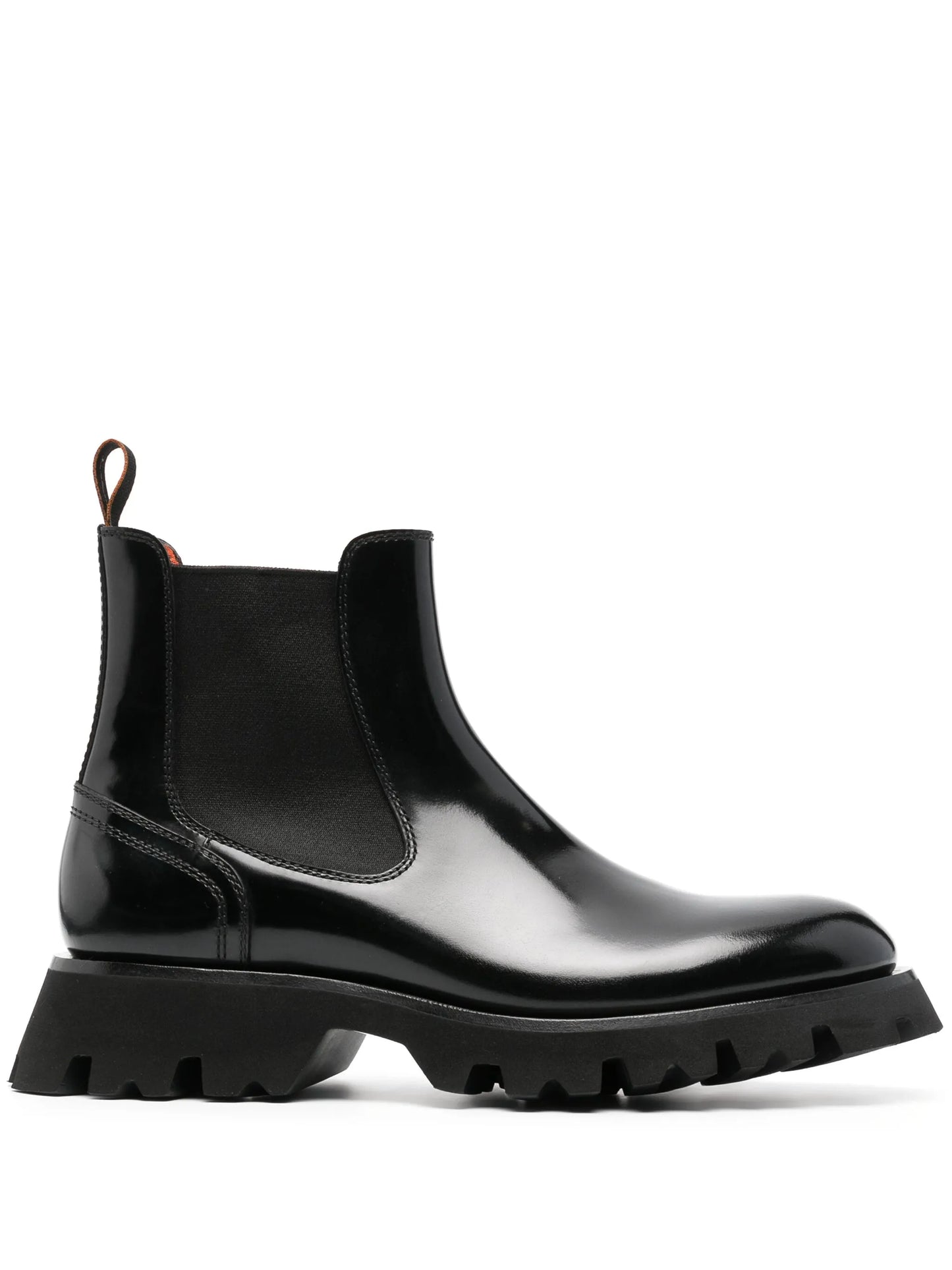 patent-finish leather ankle boots
