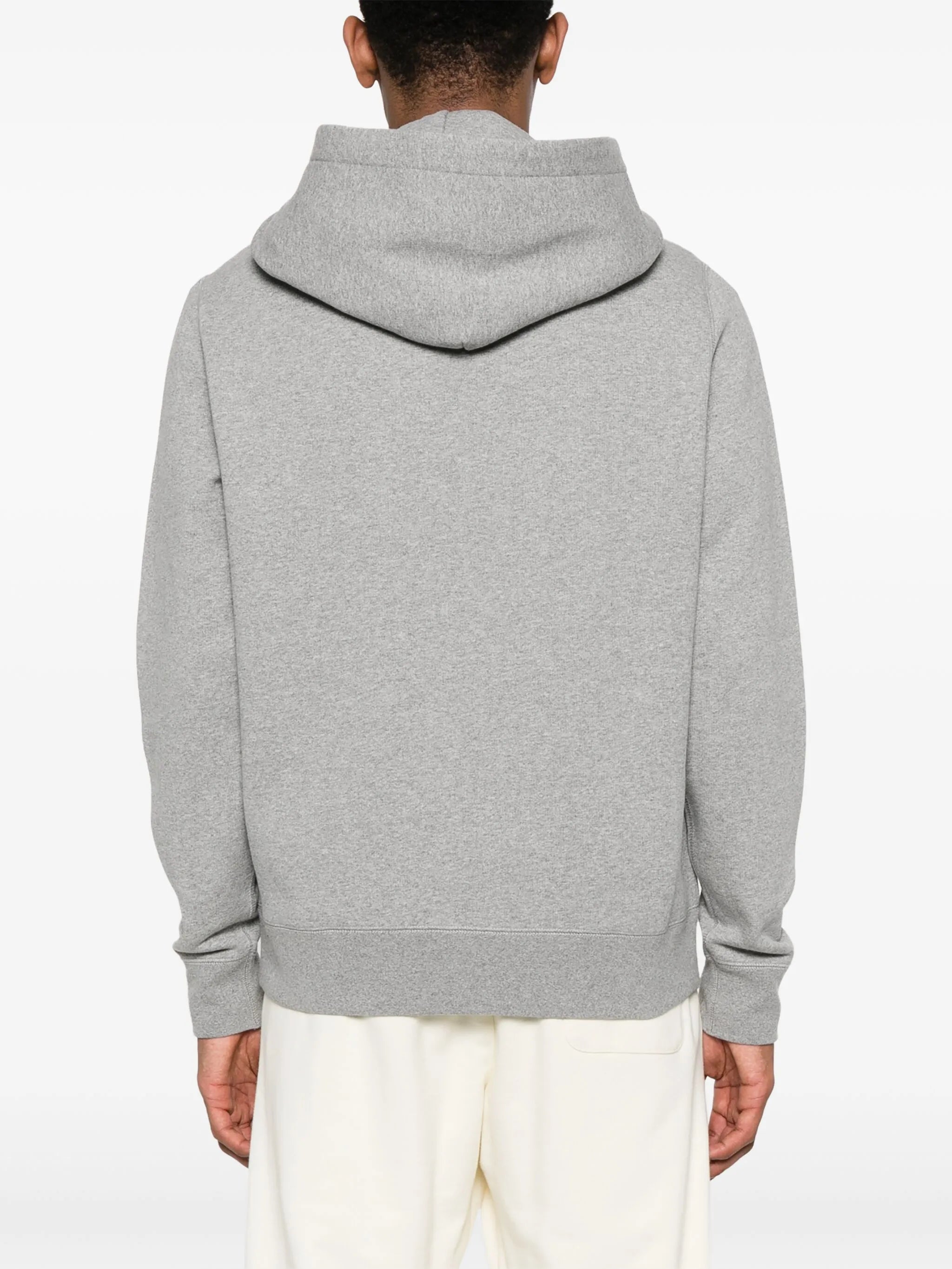 logo-patch zip-up hoodie