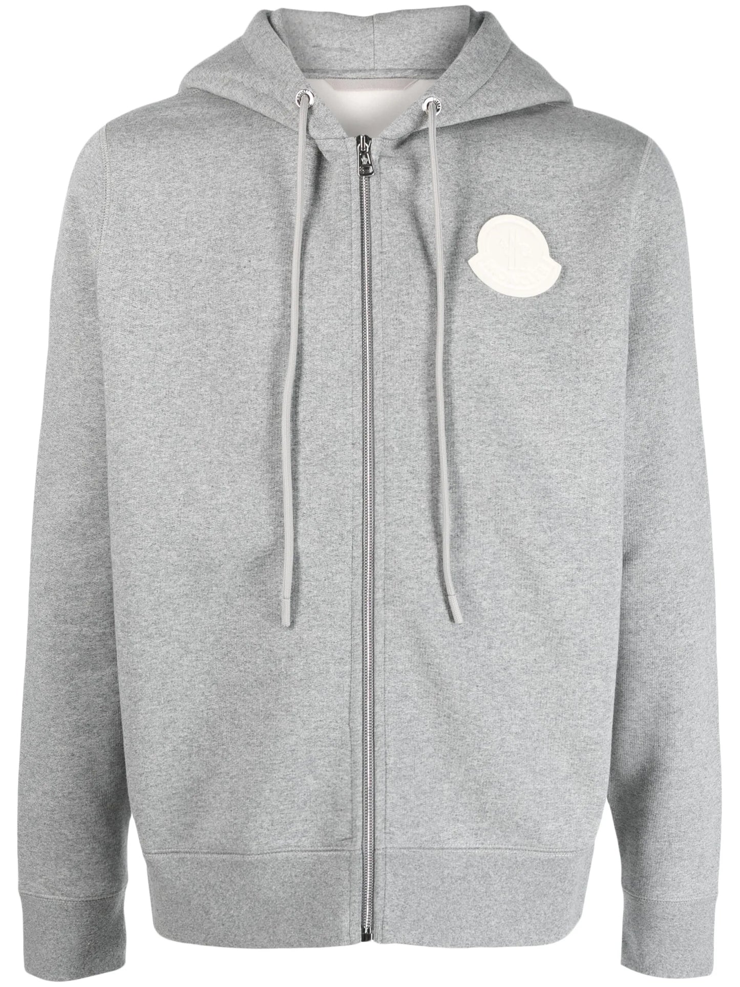 logo-patch zip-up hoodie
