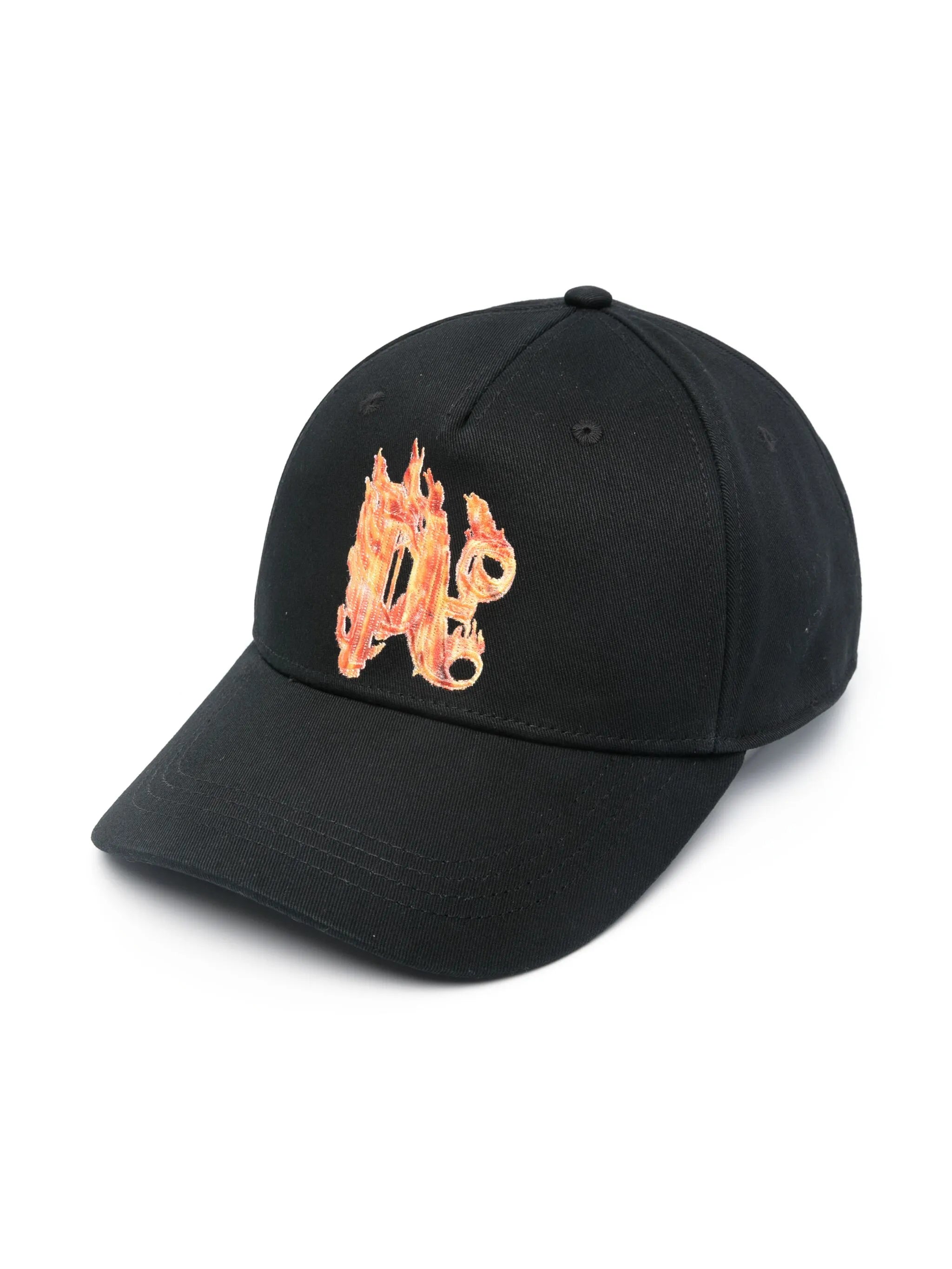 Burning monogram-embroidered baseball cap