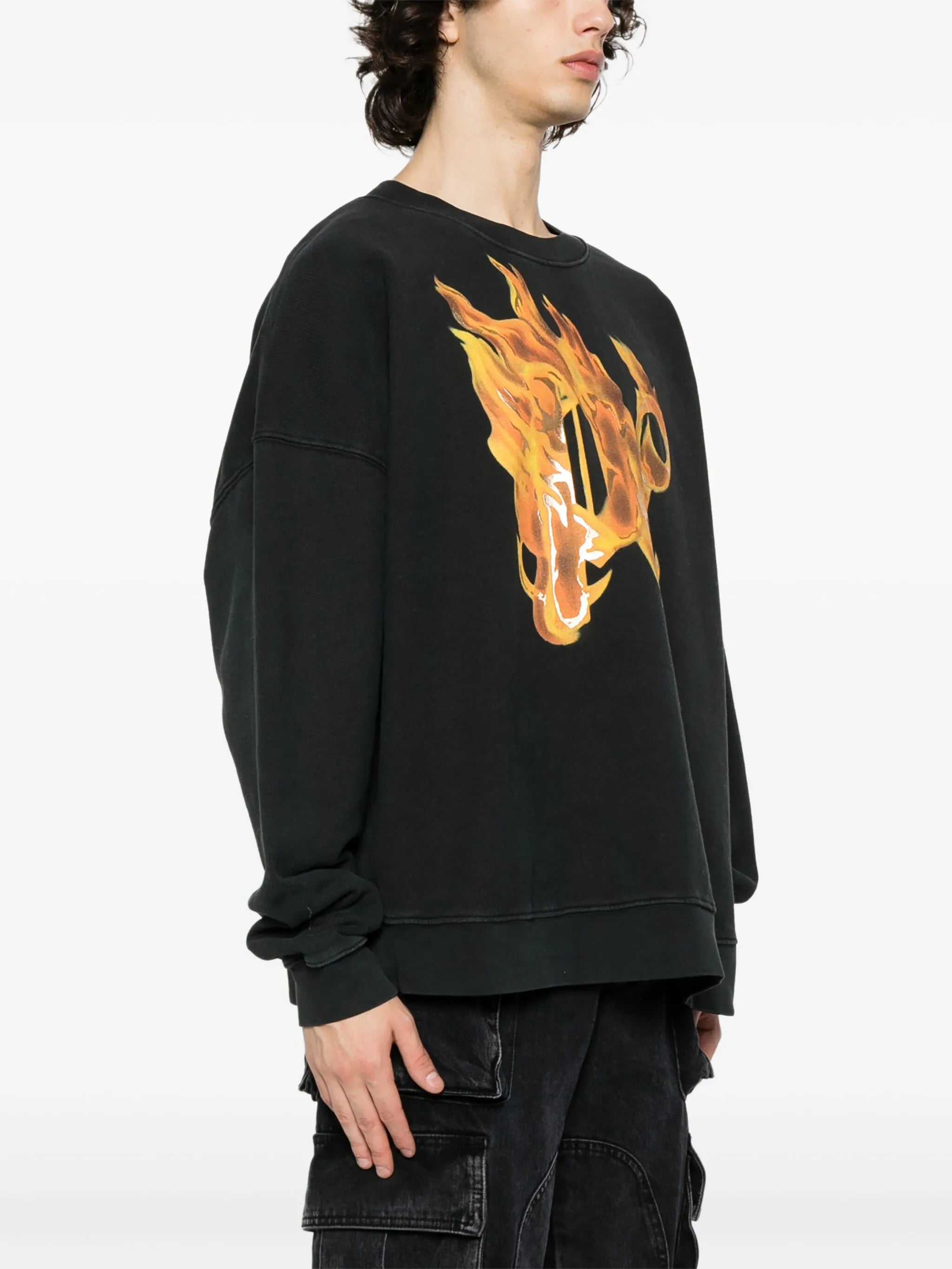 Burning monogram-print sweatshirt