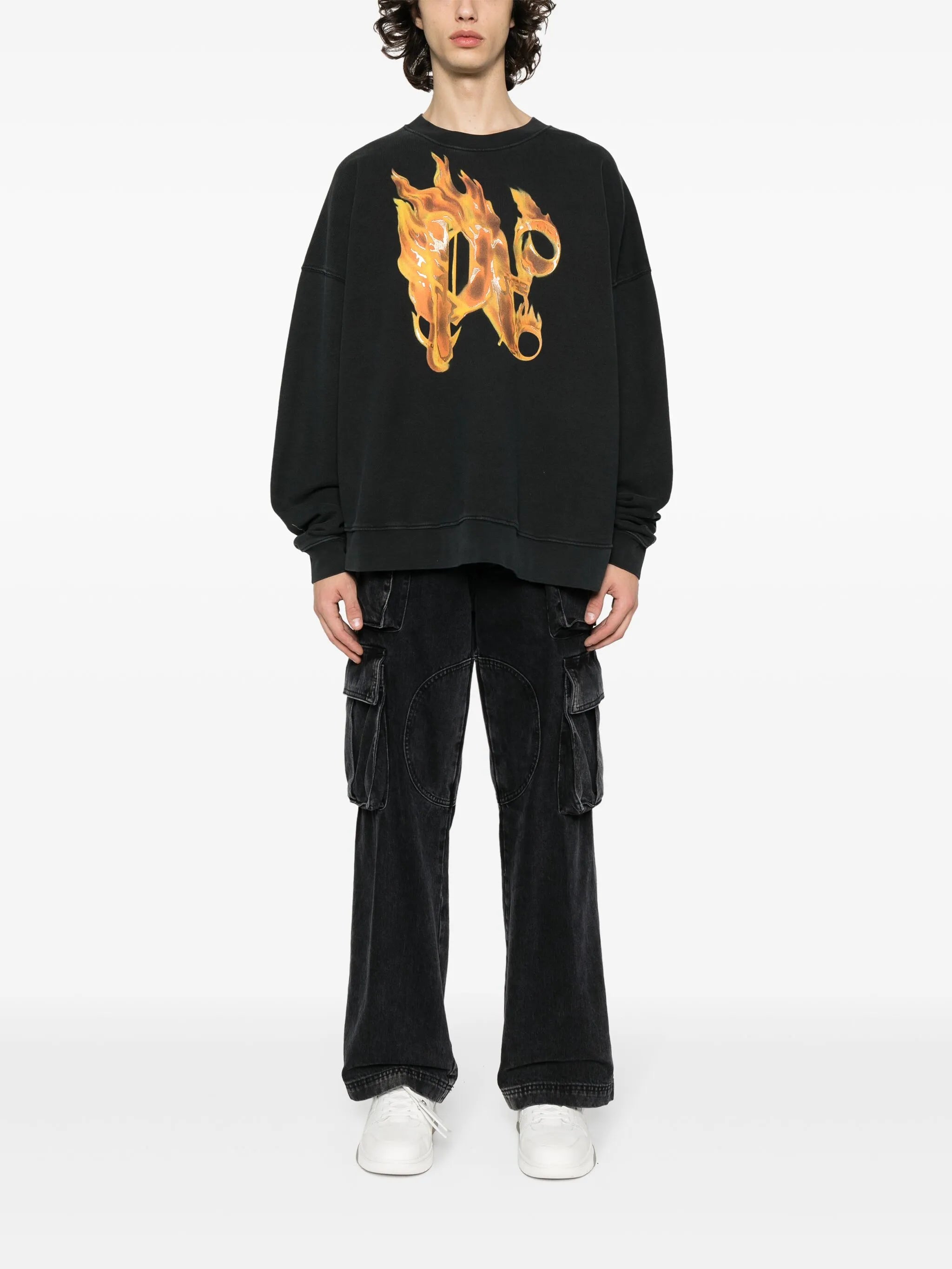 Burning monogram-print sweatshirt