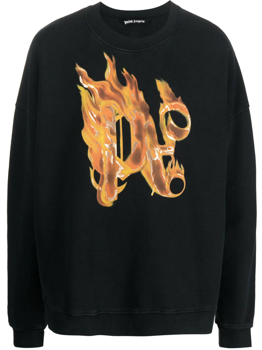 Burning monogram-print sweatshirt