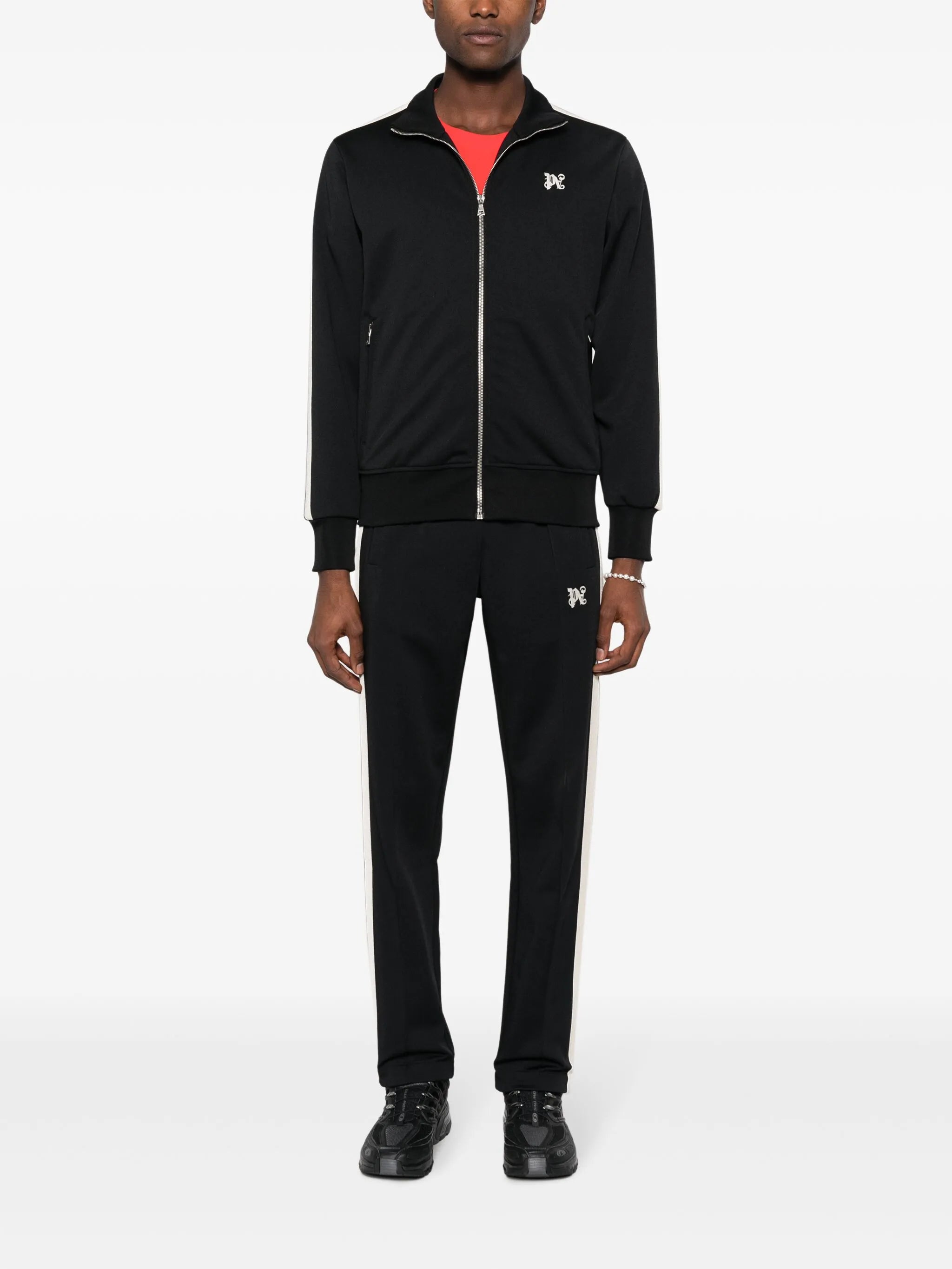 monogram-embroidered track jacket
