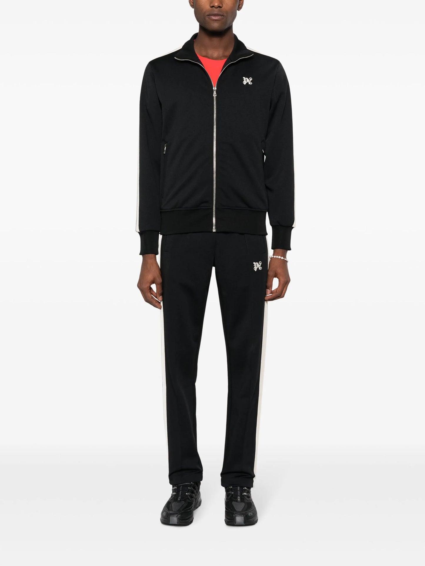 monogram-embroidered track jacket