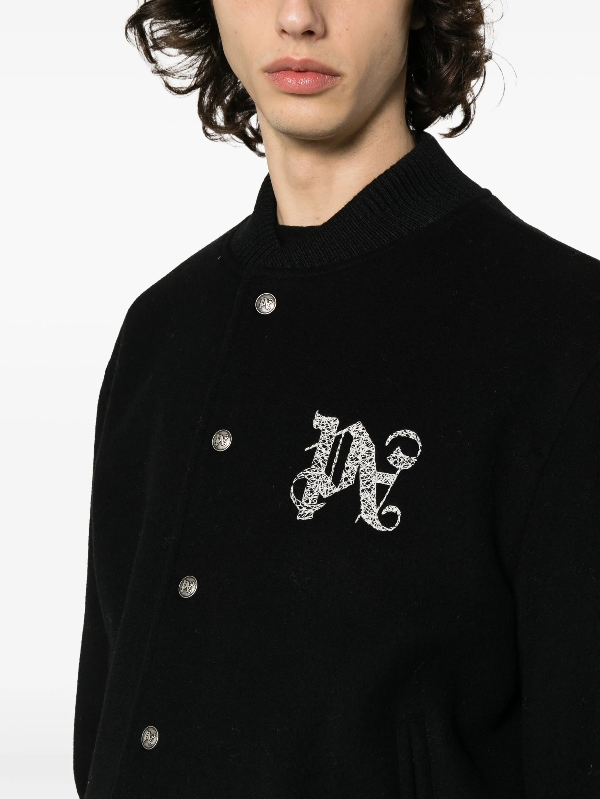 monogram-embroidered bomber jacket