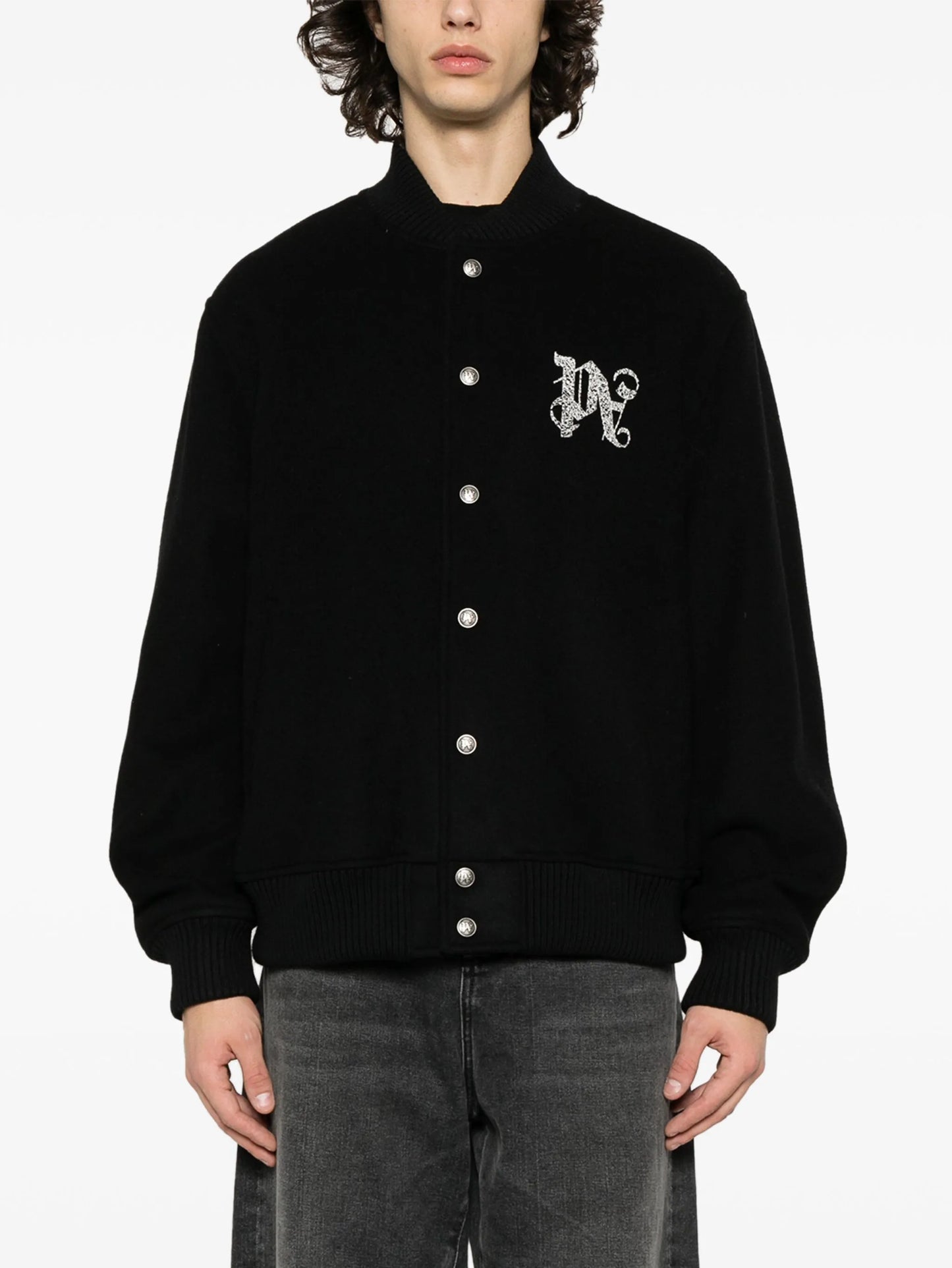 monogram-embroidered bomber jacket