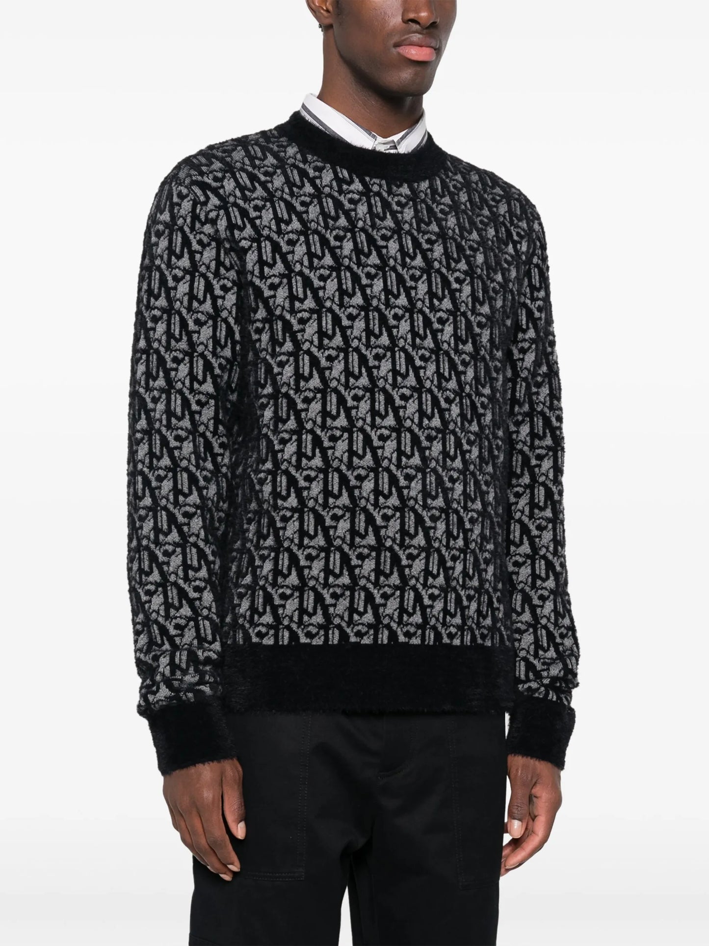 monogram-jacquard knitted jumper