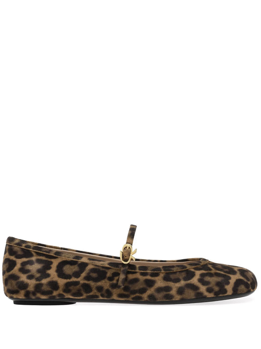 Carla leopard-pattern ballerina shoes