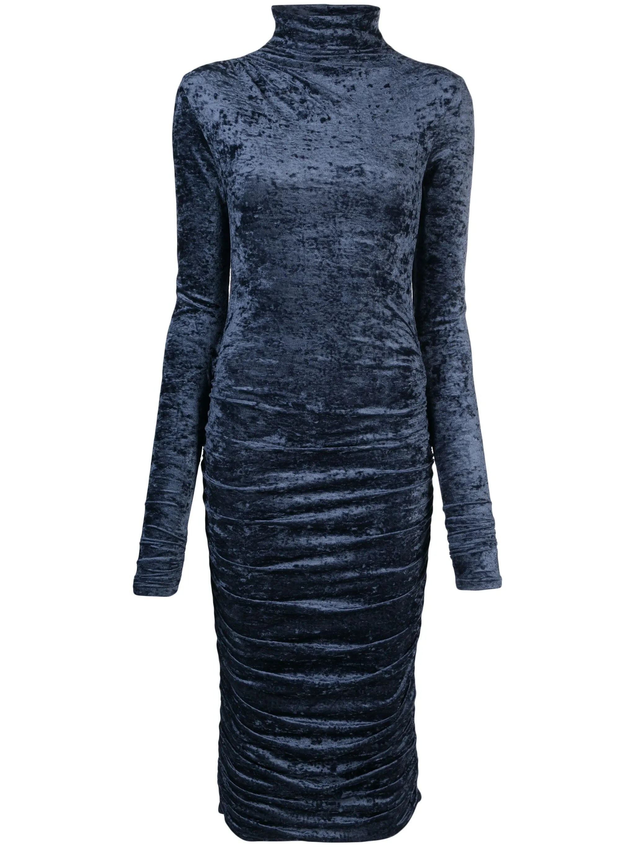 velvet-effect draped dress