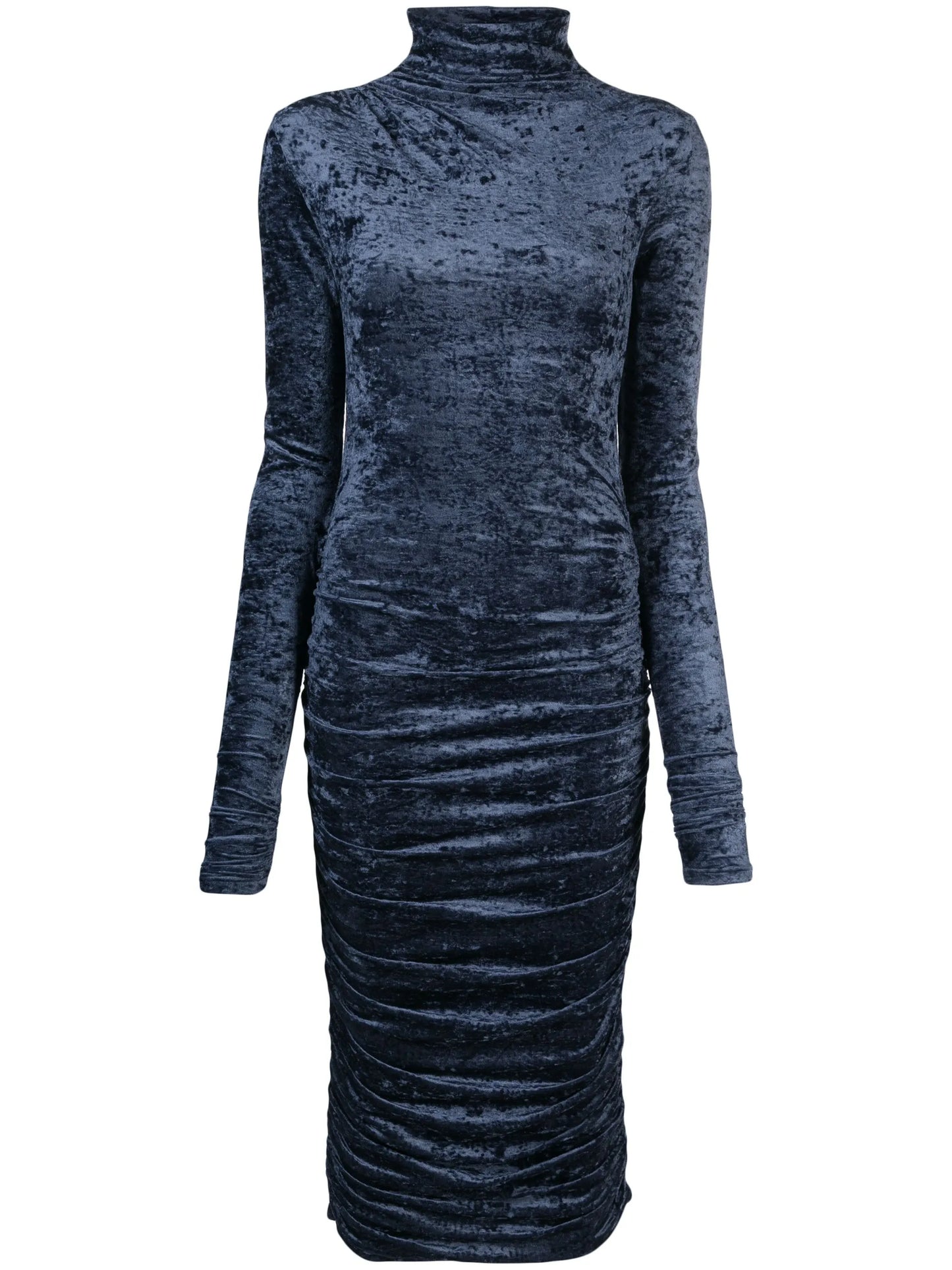 velvet-effect draped dress