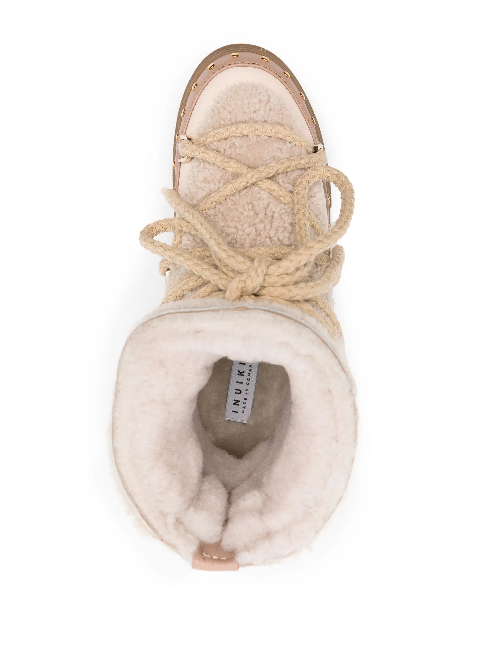 shearling lace-up boots