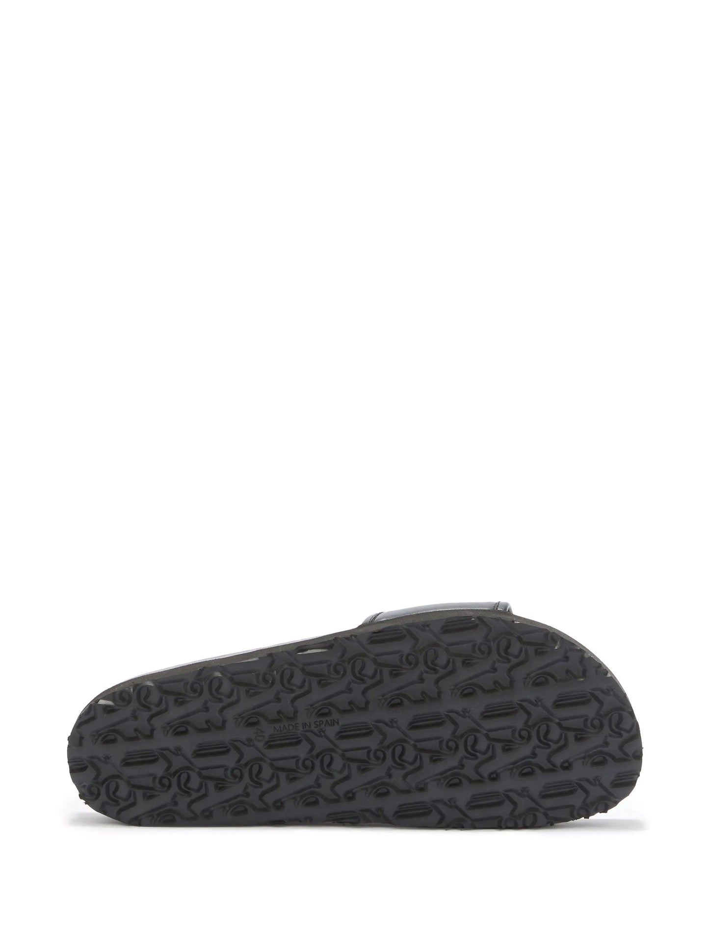 logo-plaque leather slides