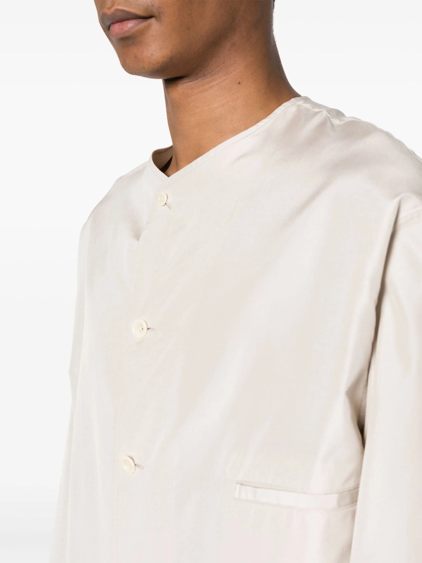 button-up silk shirt