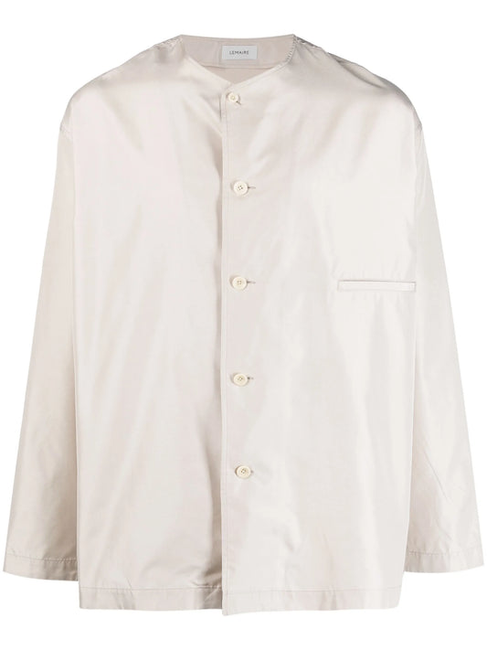button-up silk shirt