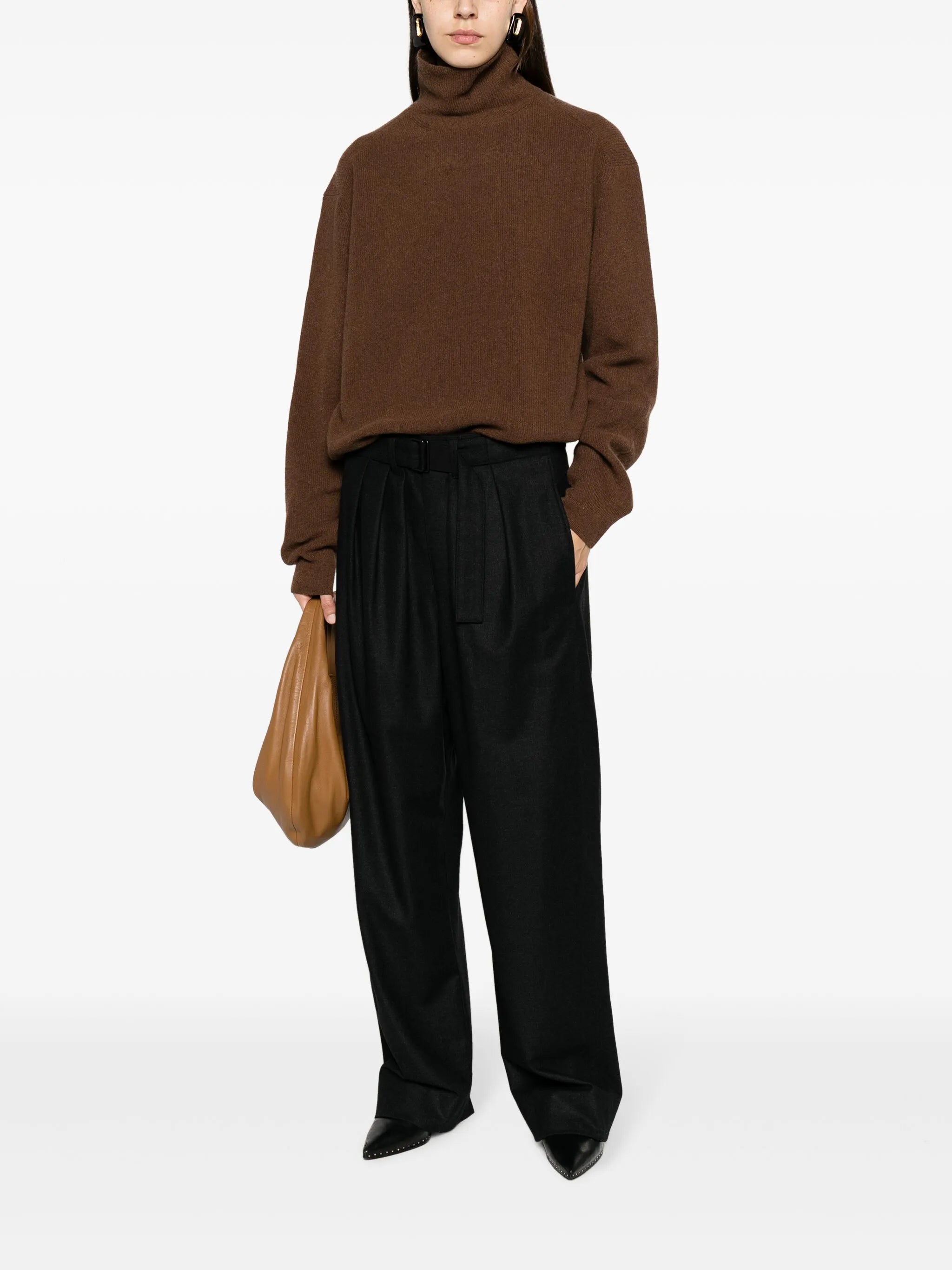 ribbed roll-neck jumper