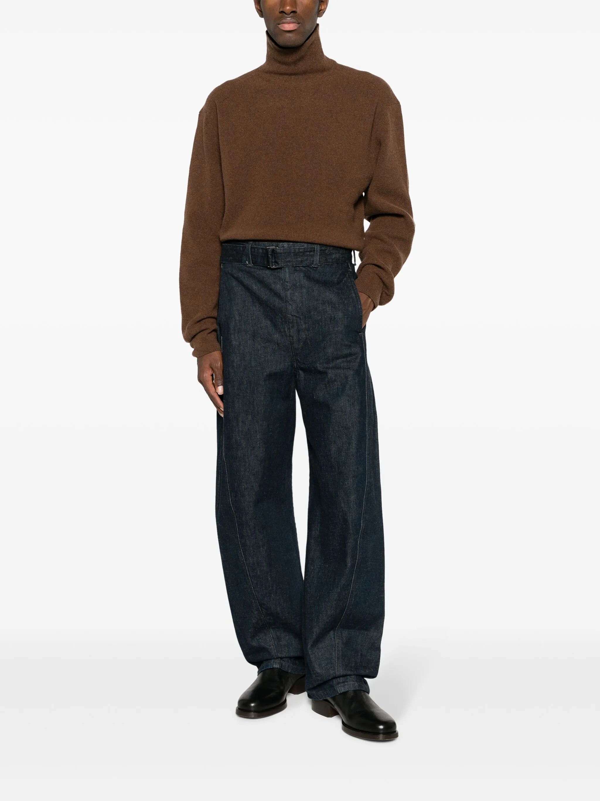 ribbed roll-neck jumper
