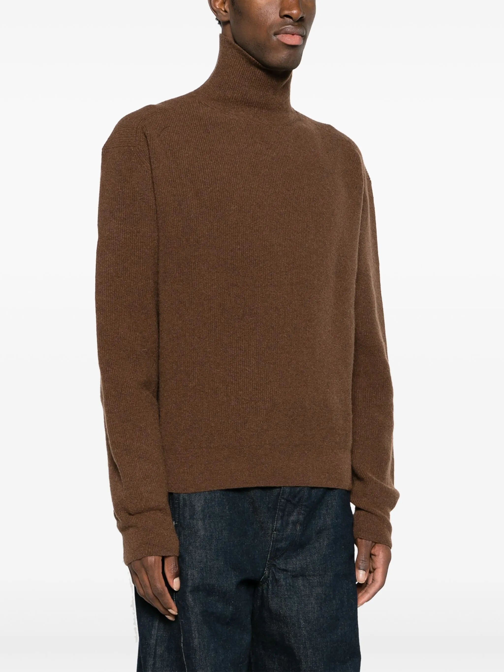 ribbed roll-neck jumper