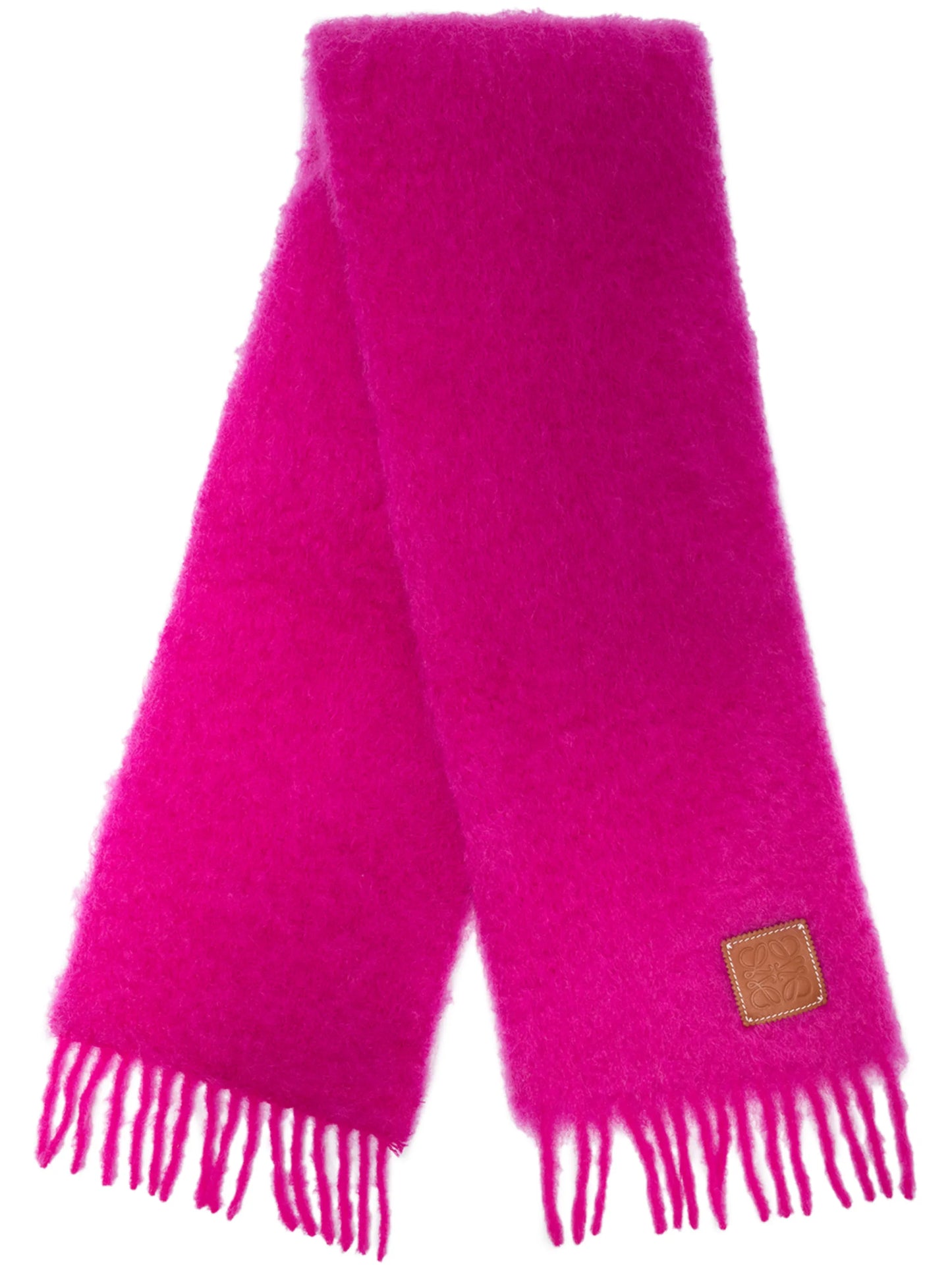 Anagram logo-patch brushed-effect scarf