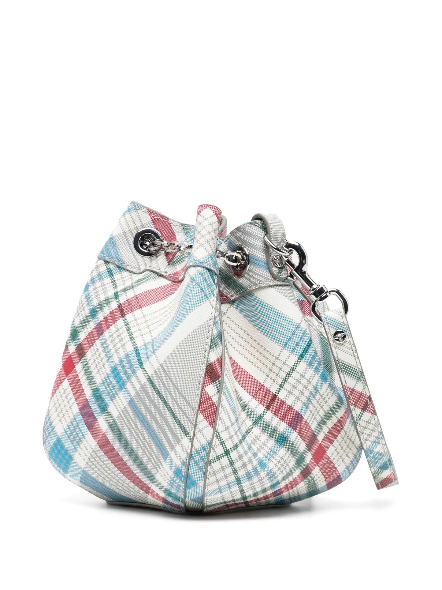 small Chrissy check-print bucket bag