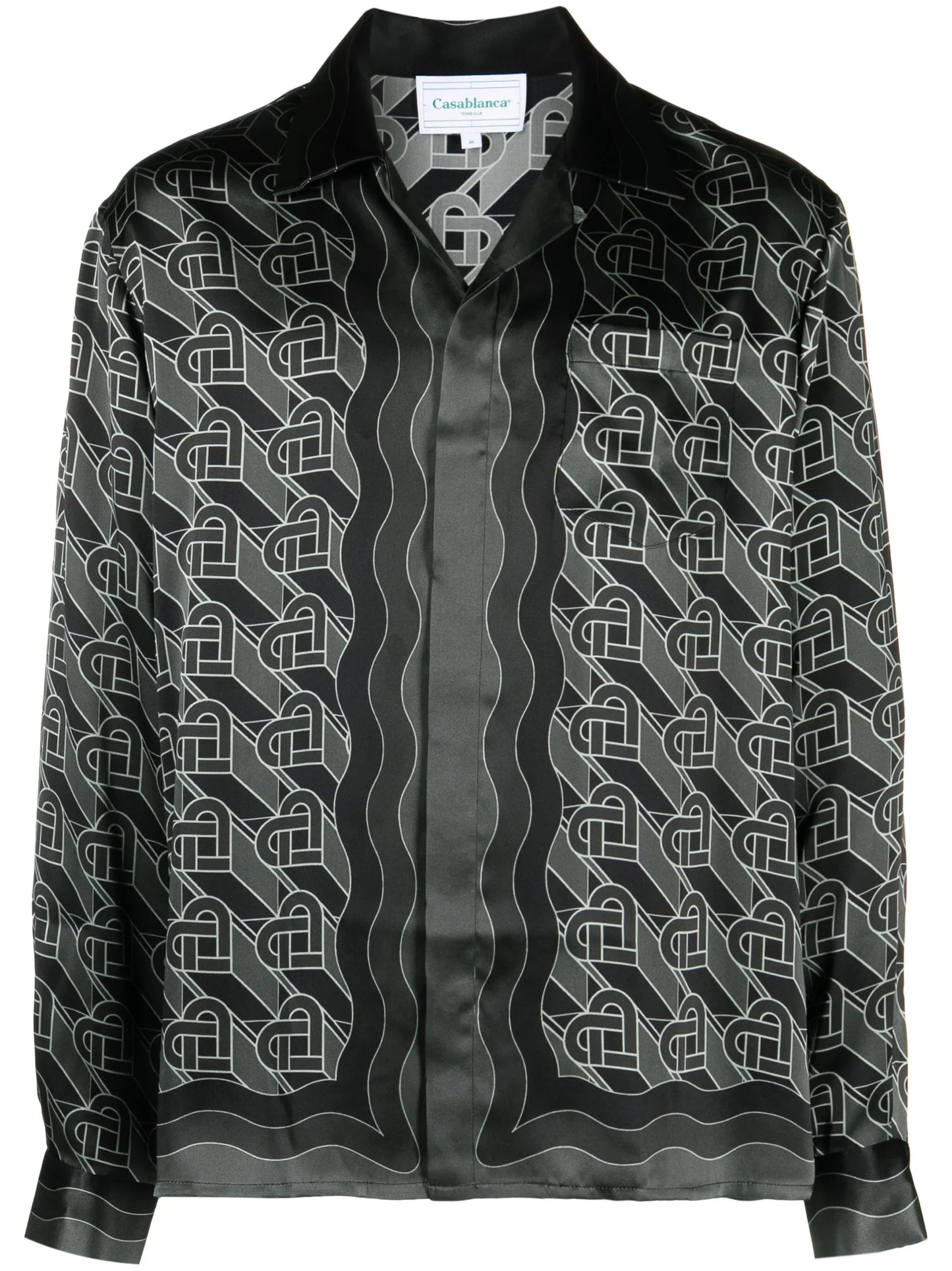 Heart Monogram-print silk shirt