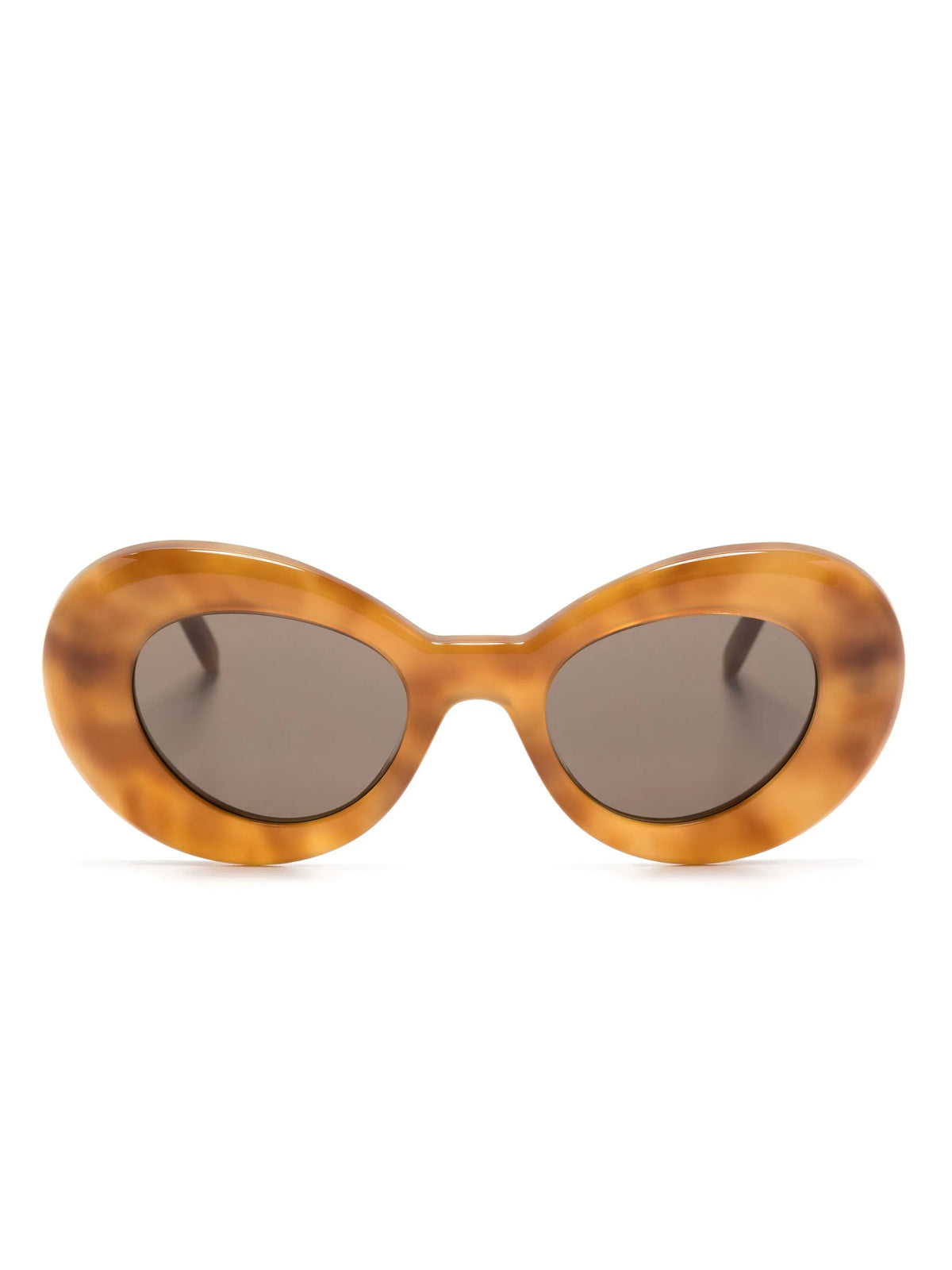 tortoiseshell-effect round-frame sunglasses