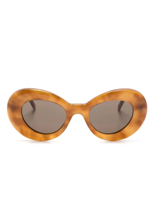tortoiseshell-effect round-frame sunglasses