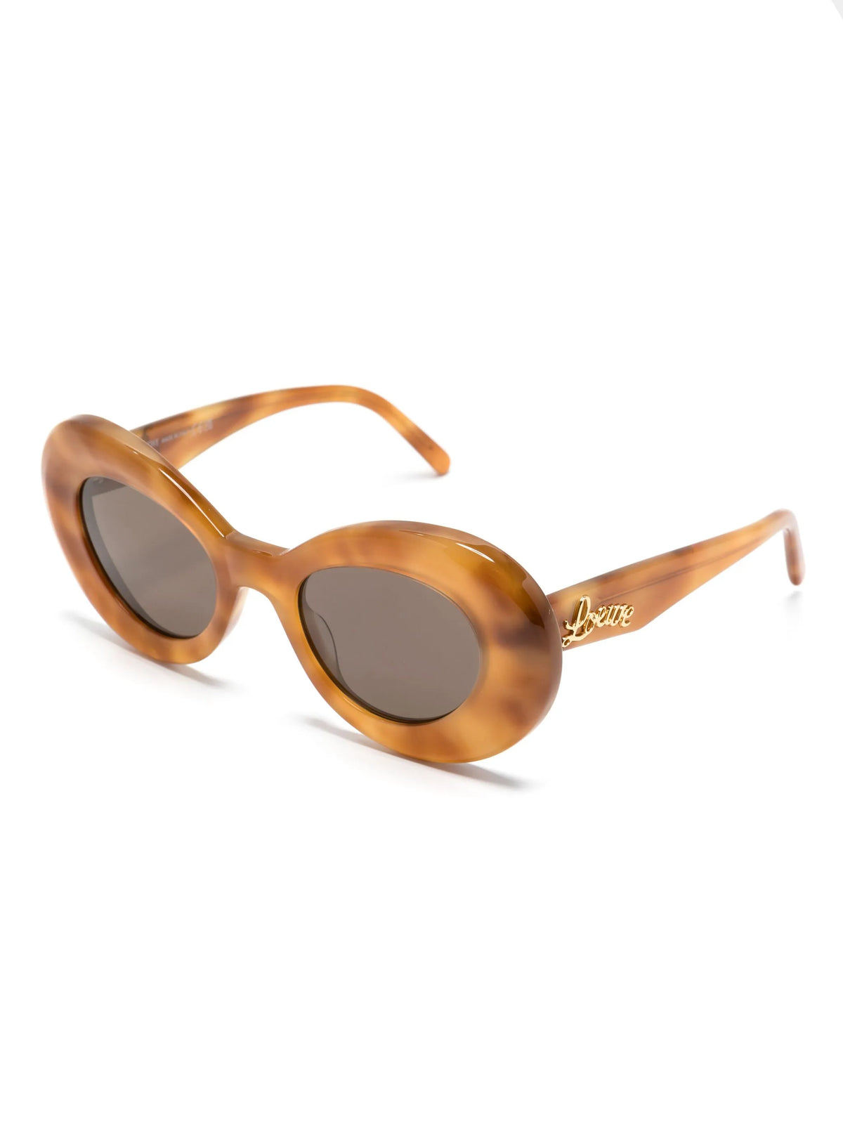 tortoiseshell-effect round-frame sunglasses