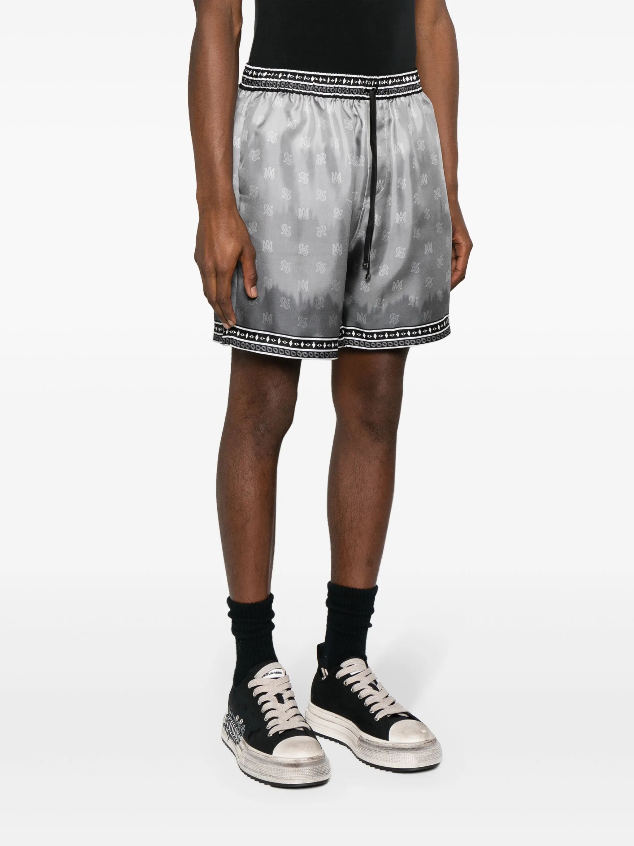 MA paisley-print silk shorts